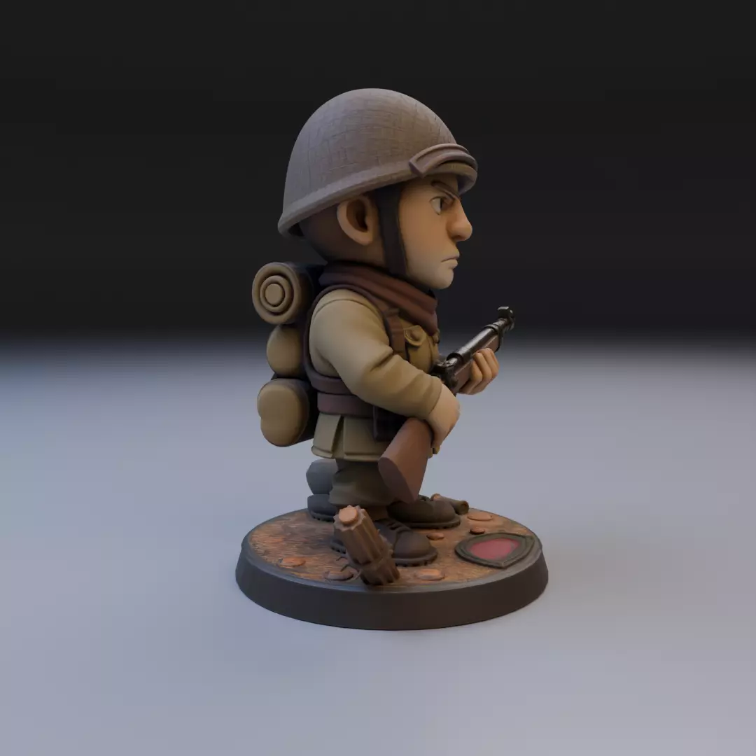 soldier of the second war 3D print model_1