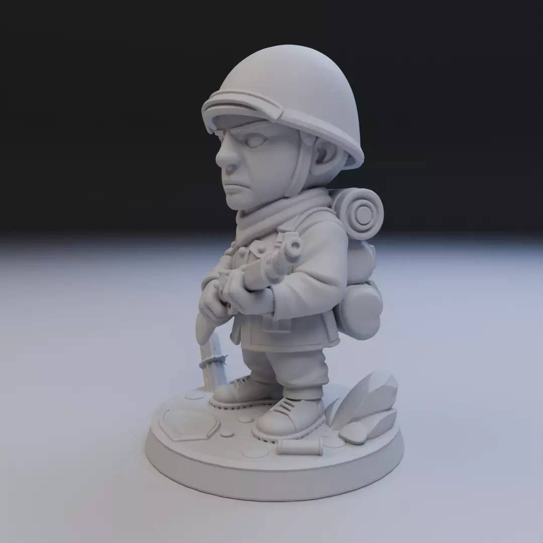 soldier of the second war 3D print model_10
