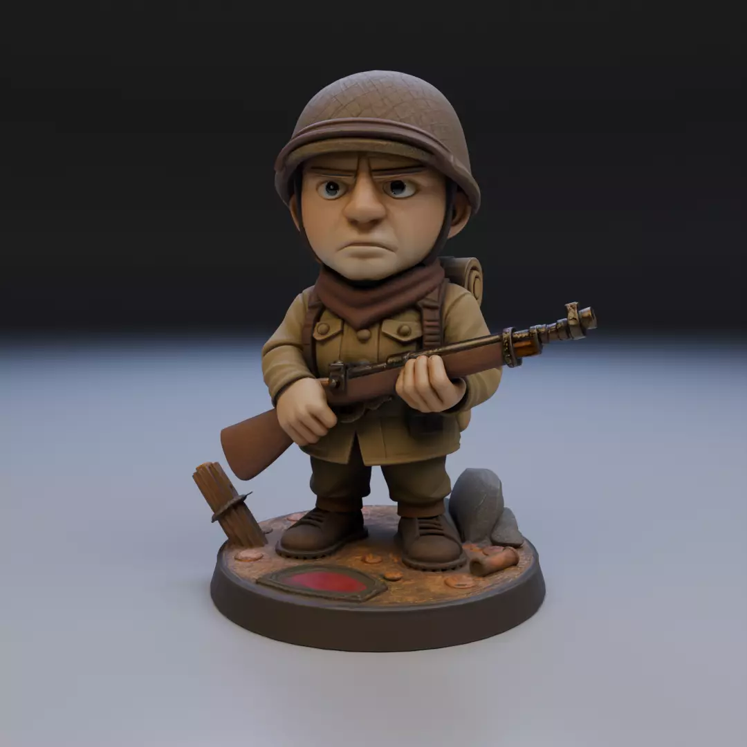 soldier of the second war 3D print model_15