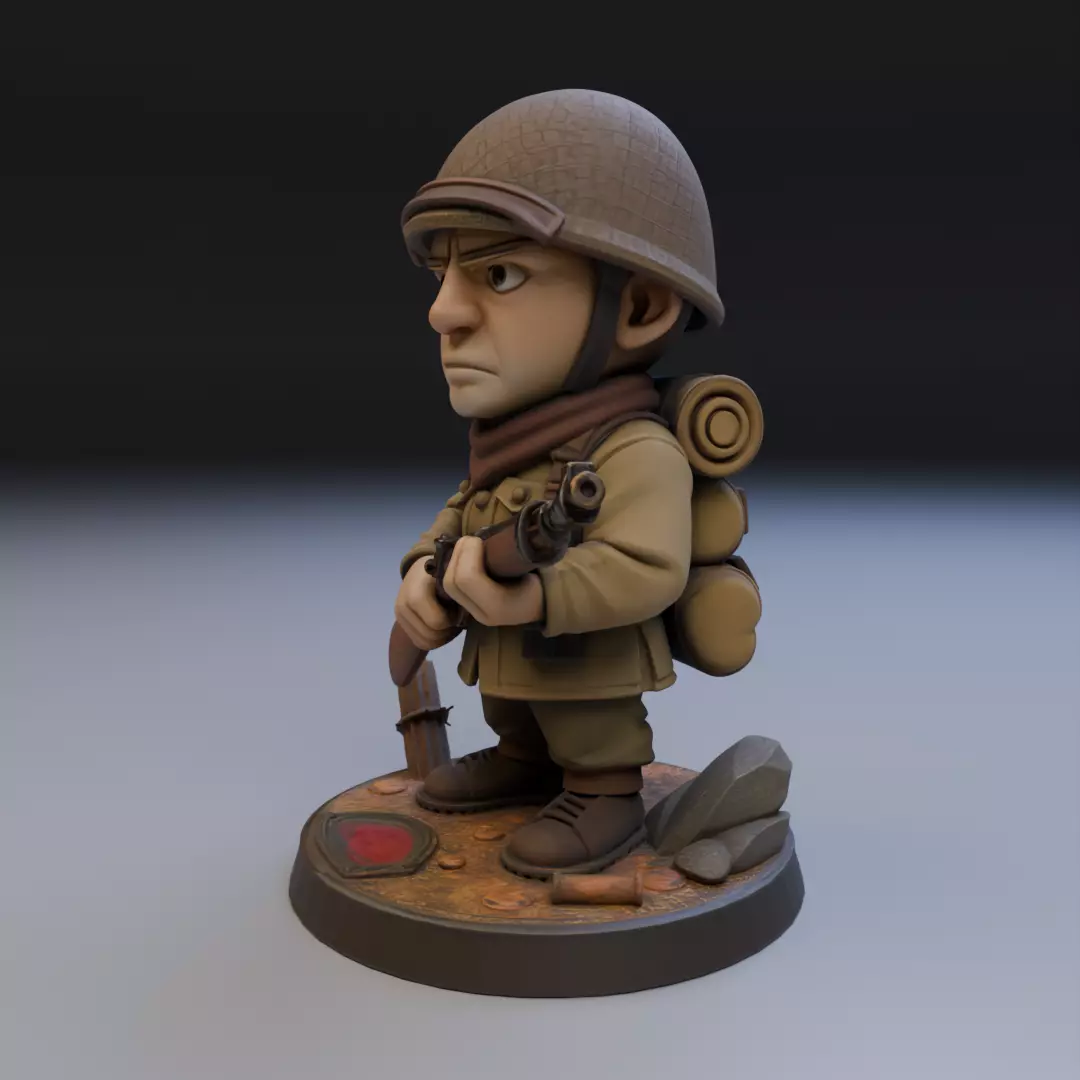 soldier of the second war 3D print model_9