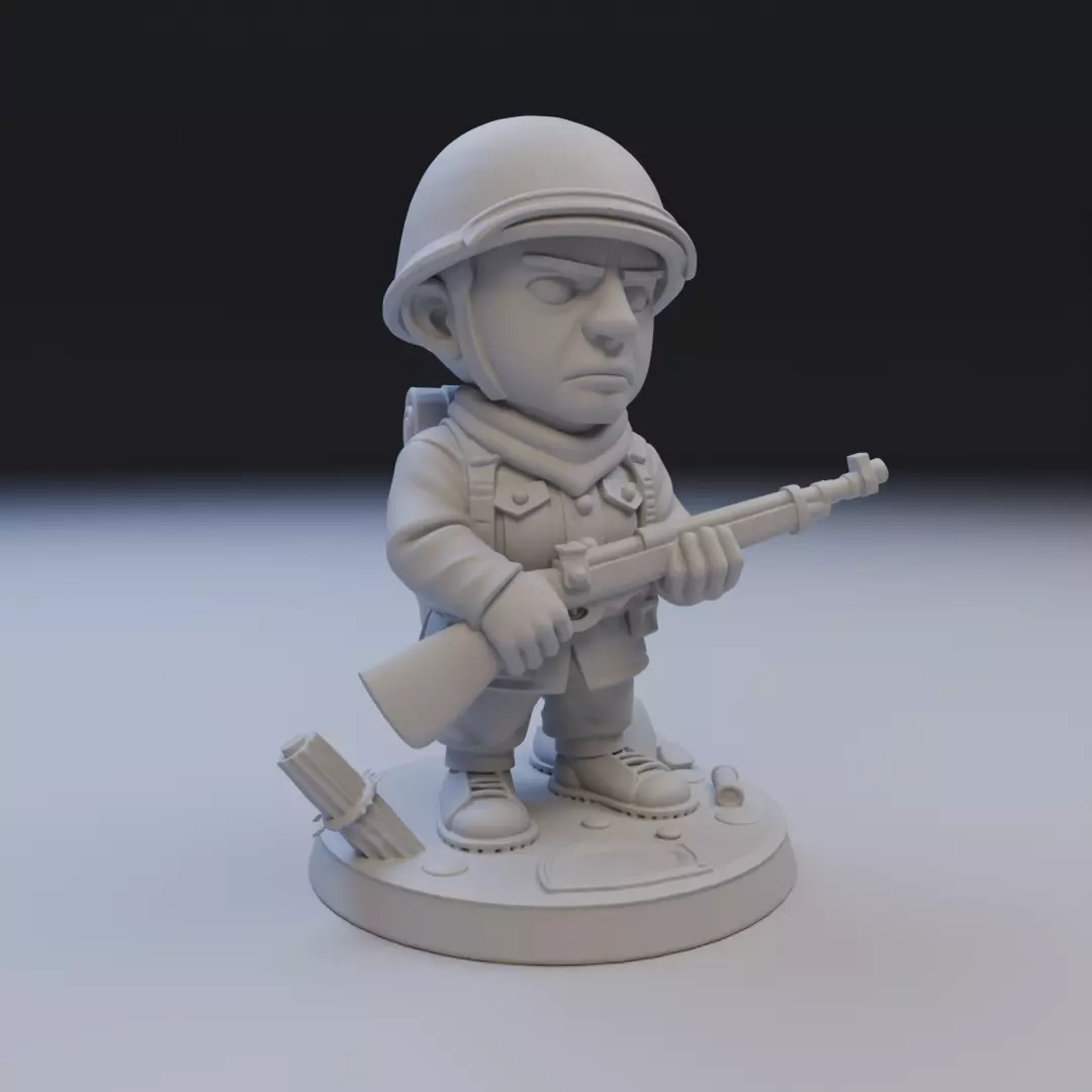 soldier of the second war 3D print model_12