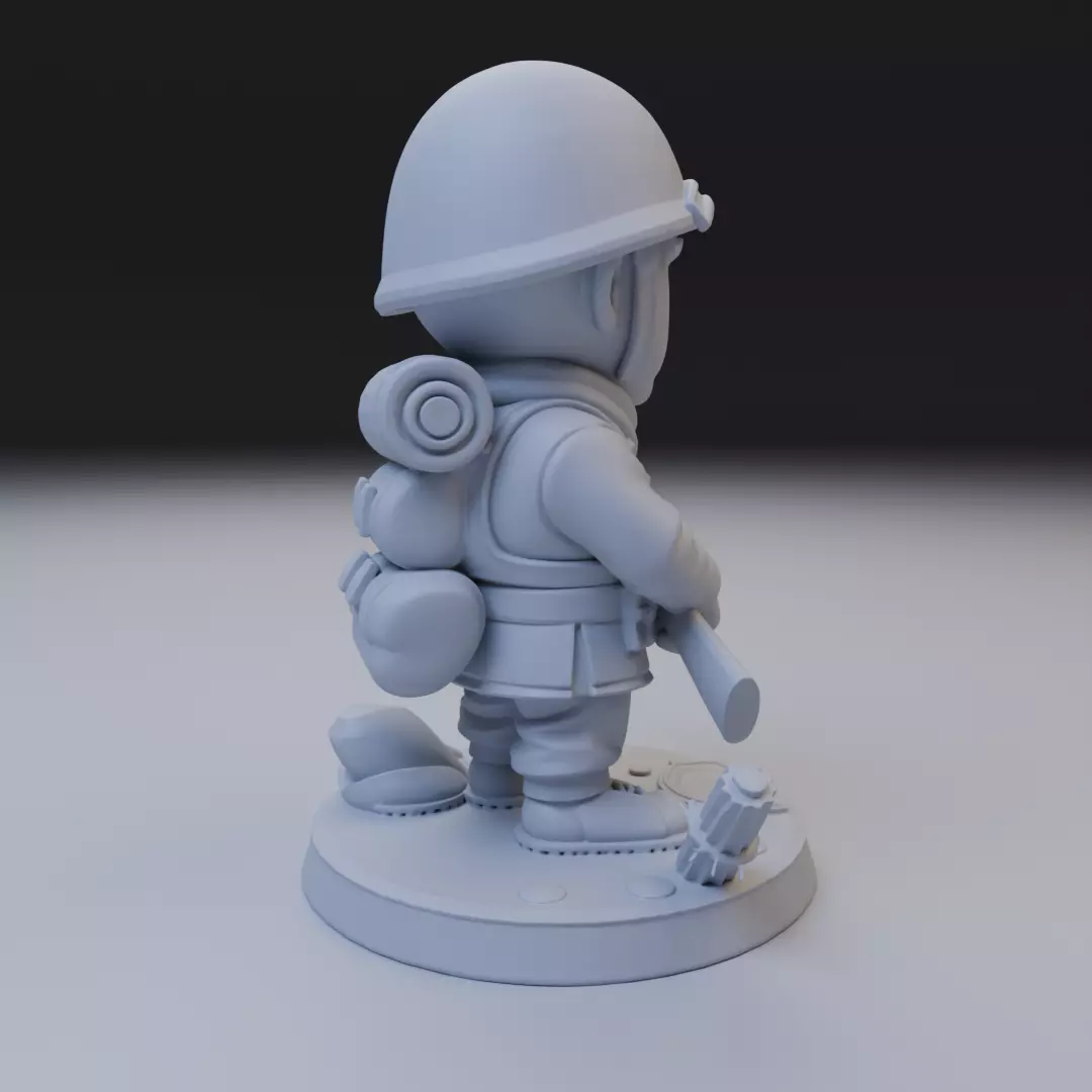 soldier of the second war 3D print model_14