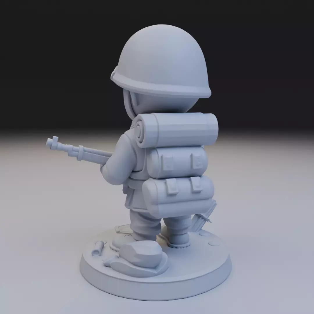 soldier of the second war 3D print model_8