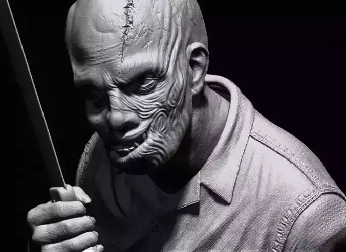 JASON UNMASKED FRIDAY THE 13TH PART 4 BUST 3D Printable