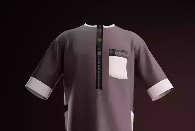  Men brown Native - Kaftan CLO3D PROJECT 3D model