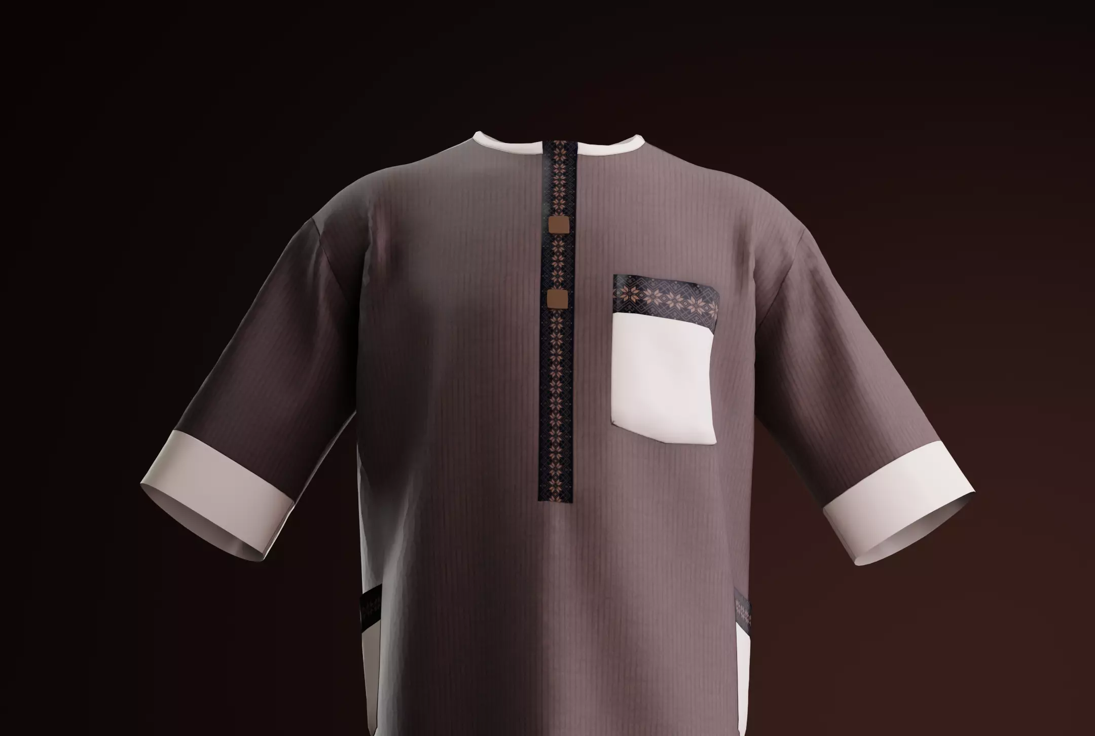 Men brown Native - Kaftan CLO3D PROJECT 3D model