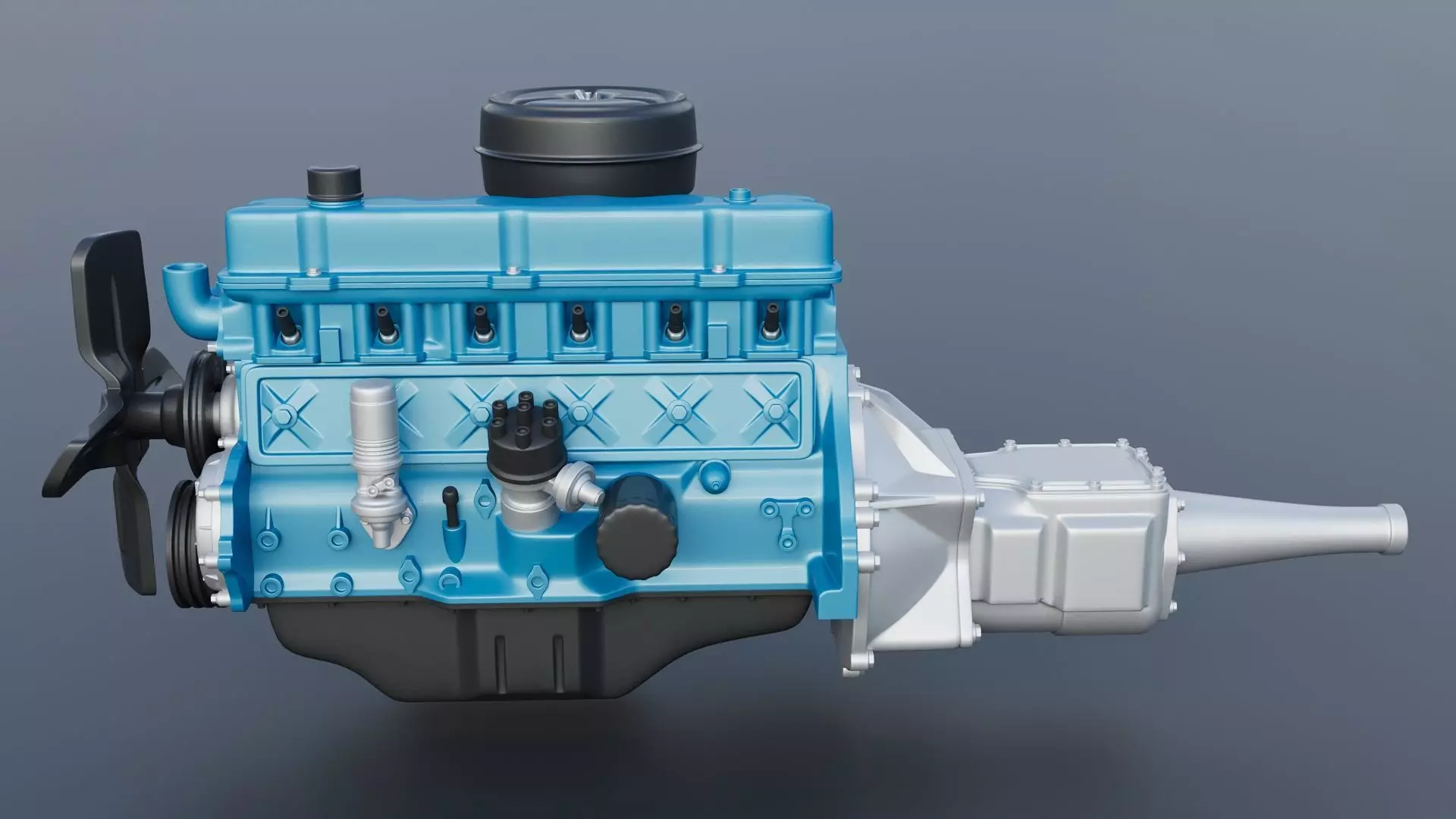 Pickup Truck F100 Long Bed 1966 3D print model_33