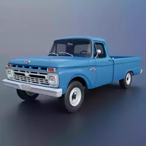 Pickup Truck F100 Long Bed 1966 3D print model