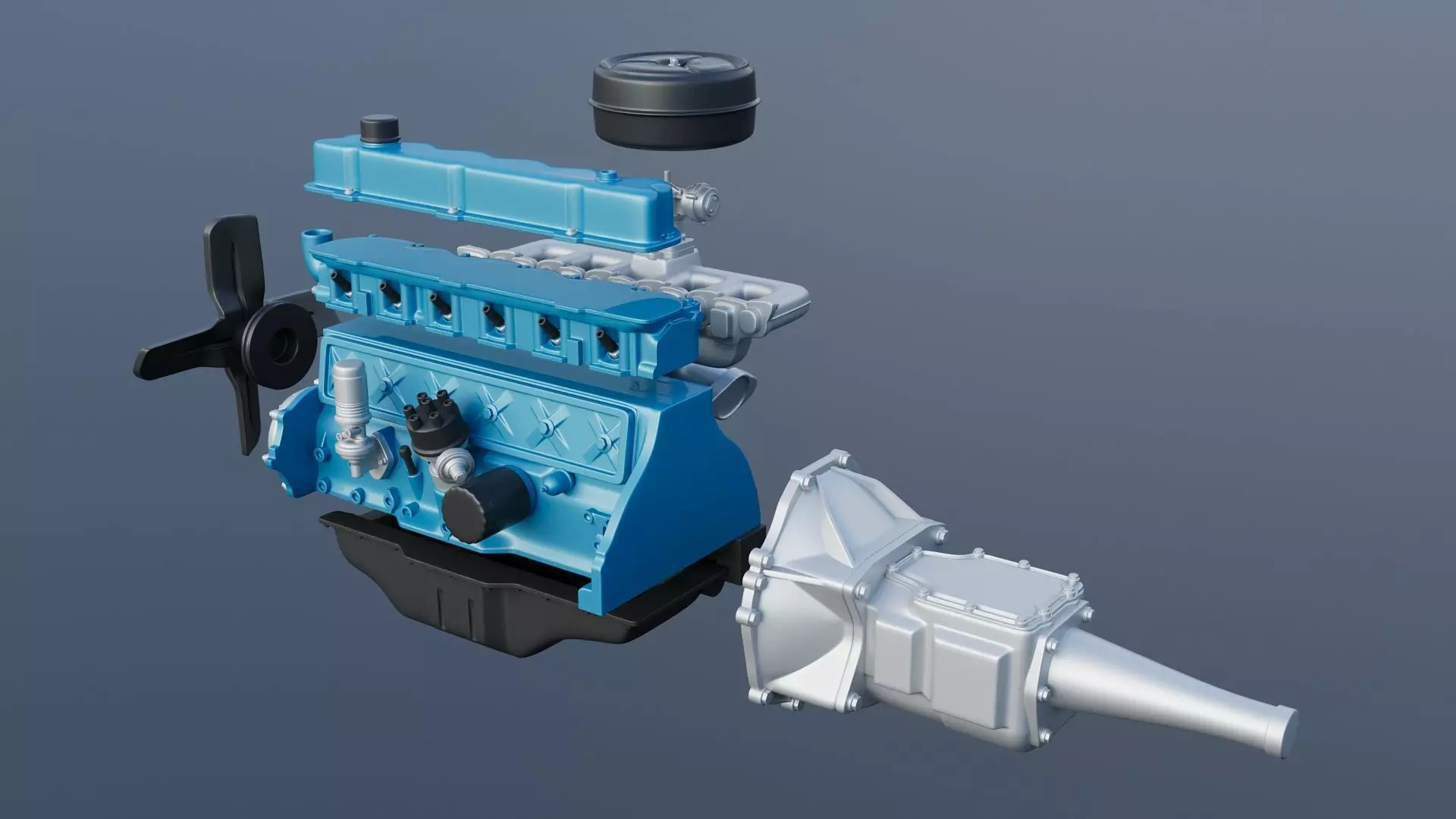 Pickup Truck F100 Long Bed 1966 3D print model_39