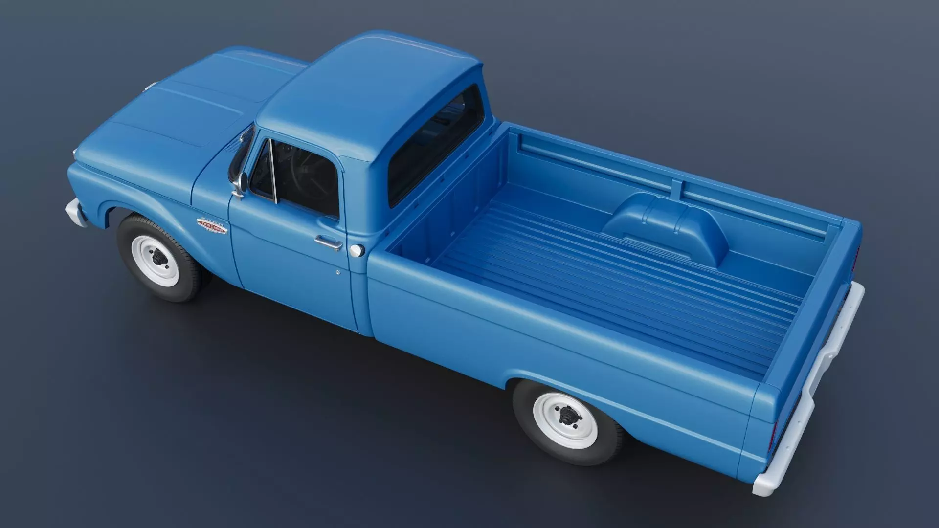 Pickup Truck F100 Long Bed 1966 3D print model_5