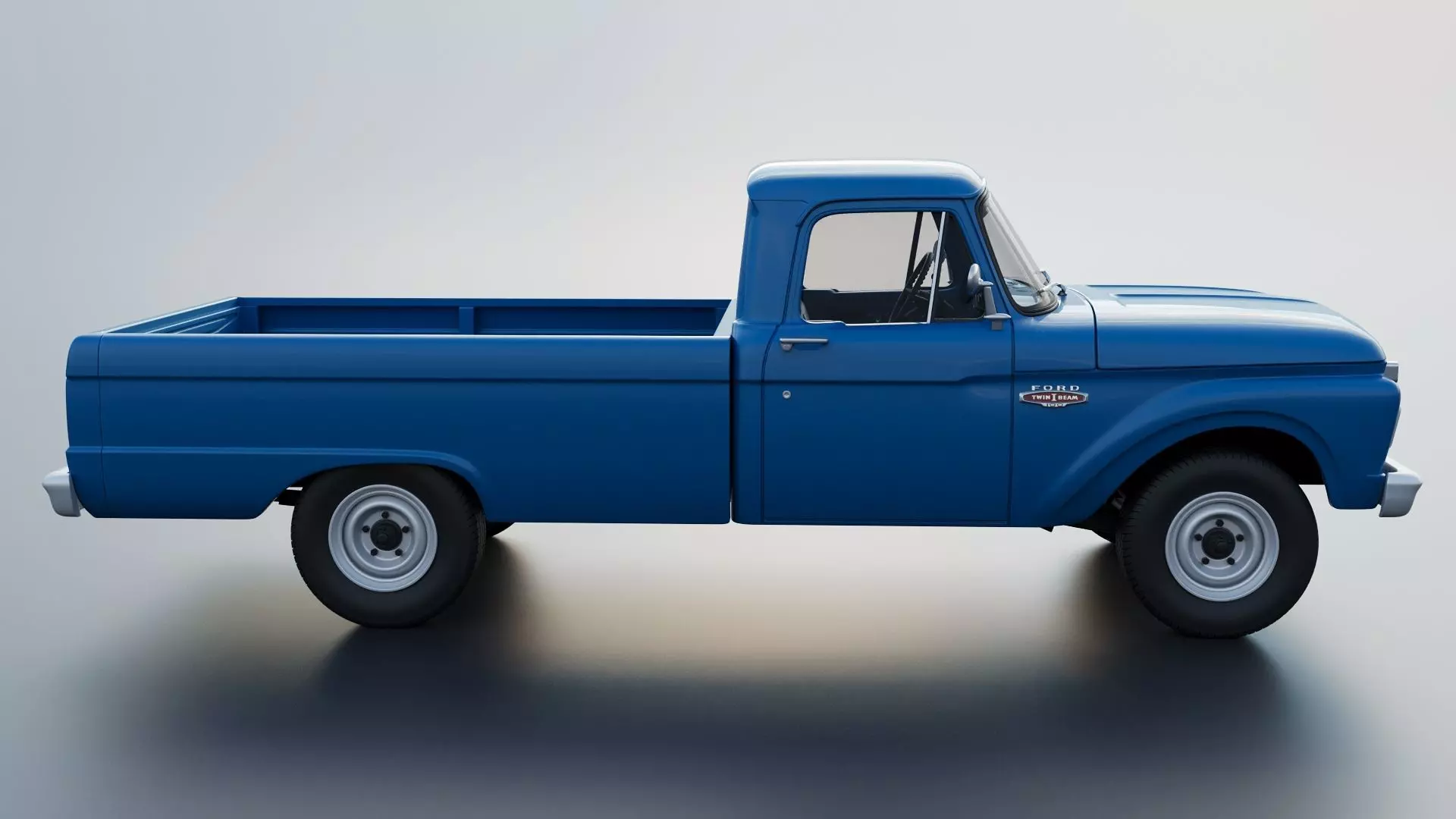 Pickup Truck F100 Long Bed 1966 3D print model_8