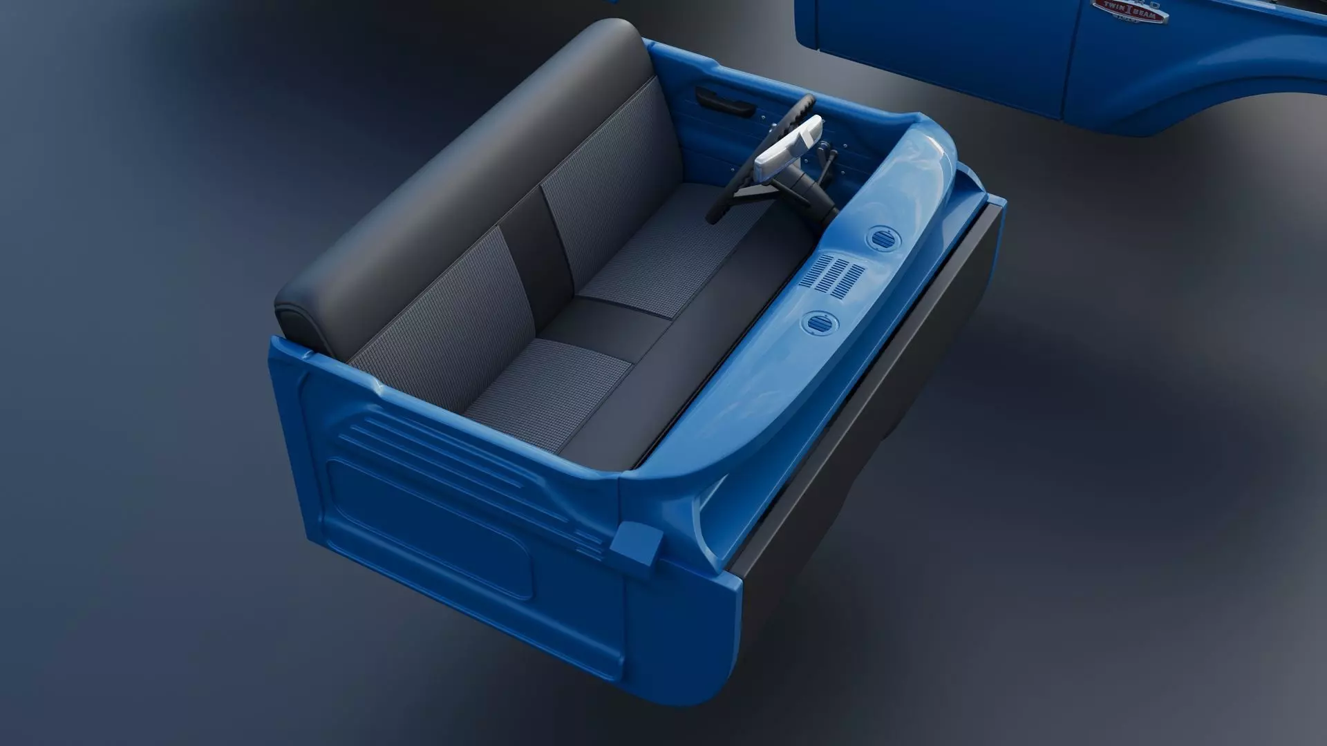 Pickup Truck F100 Long Bed 1966 3D print model_25