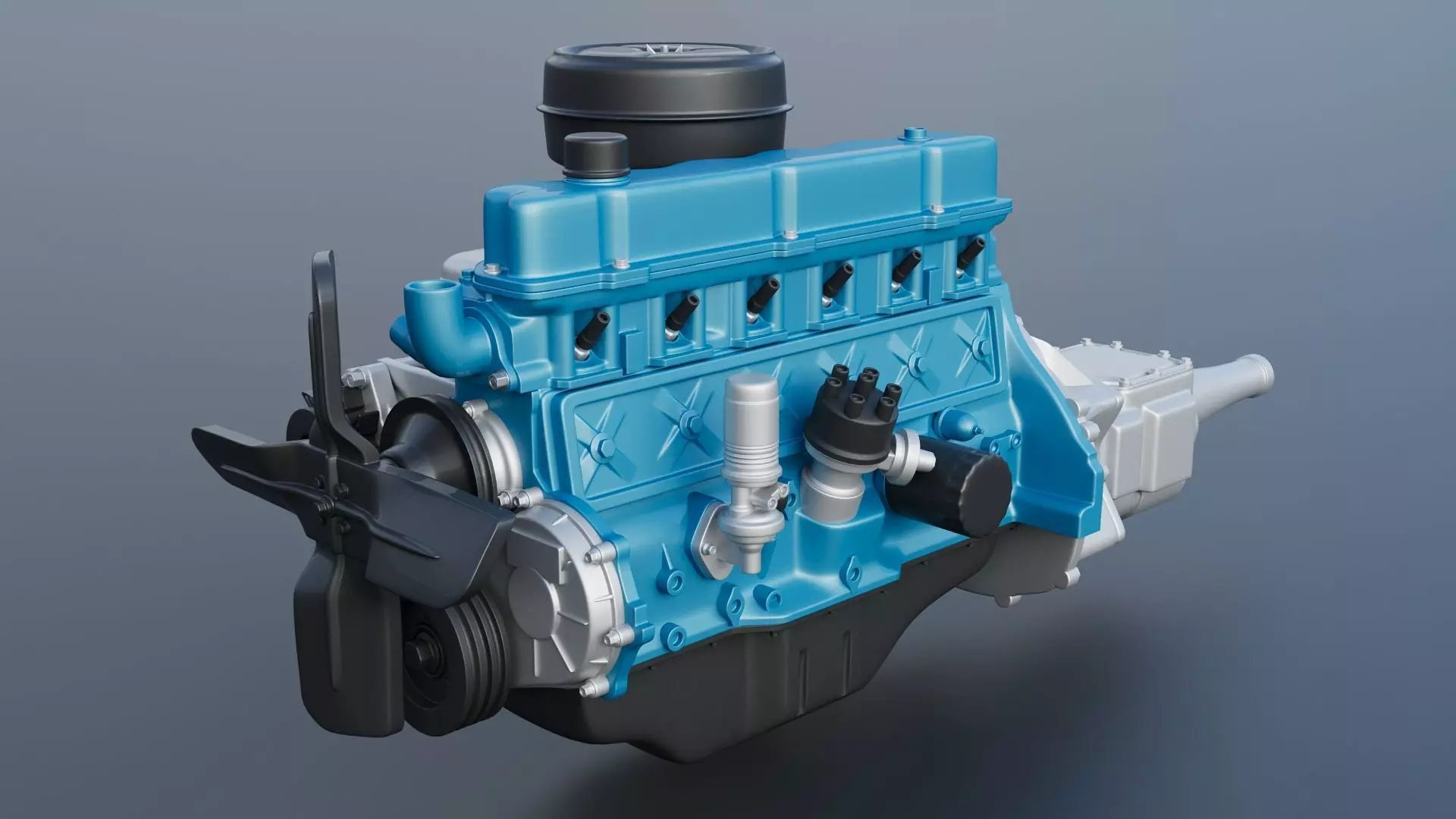 Pickup Truck F100 Long Bed 1966 3D print model_32