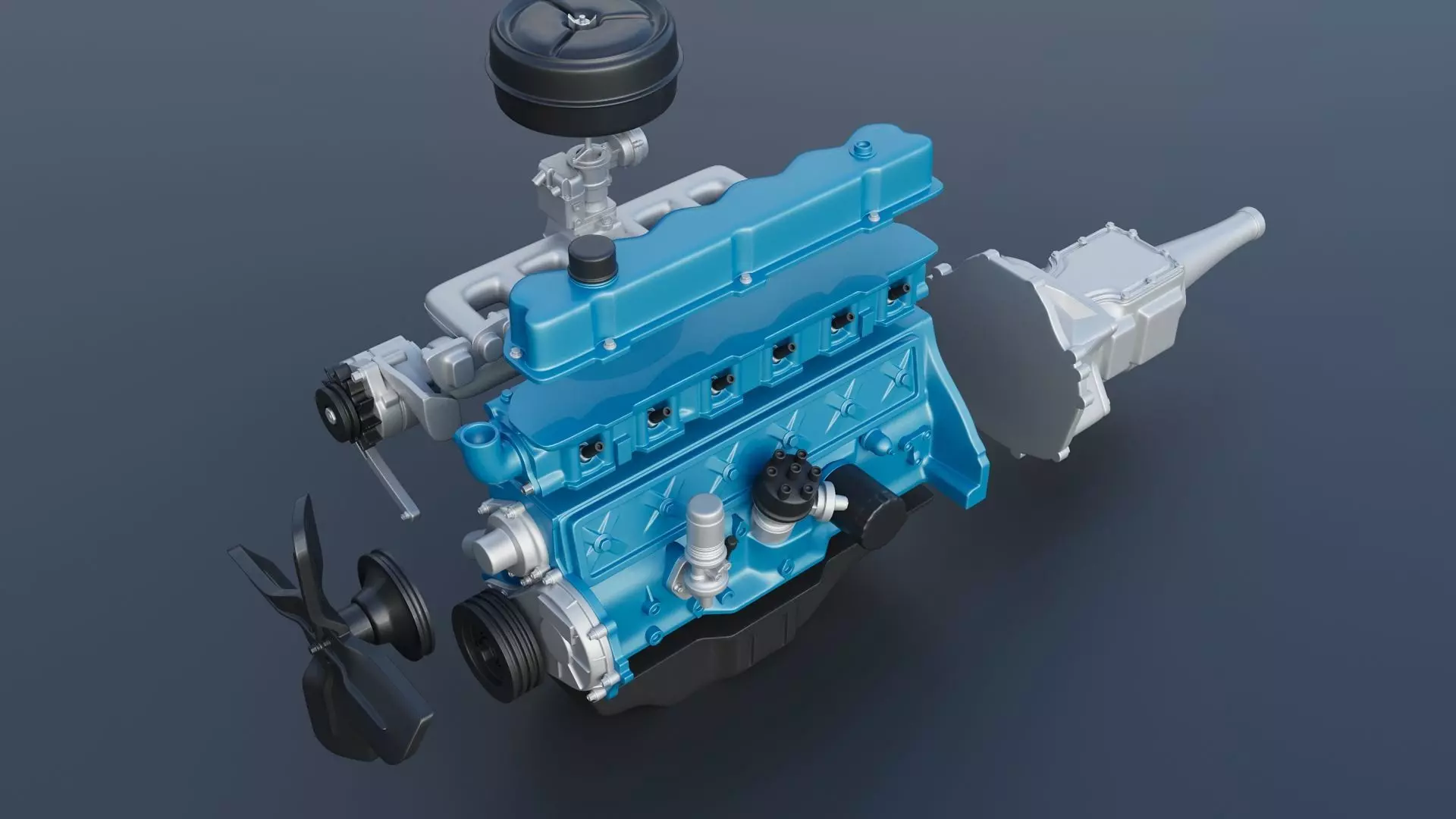 Pickup Truck F100 Long Bed 1966 3D print model_38