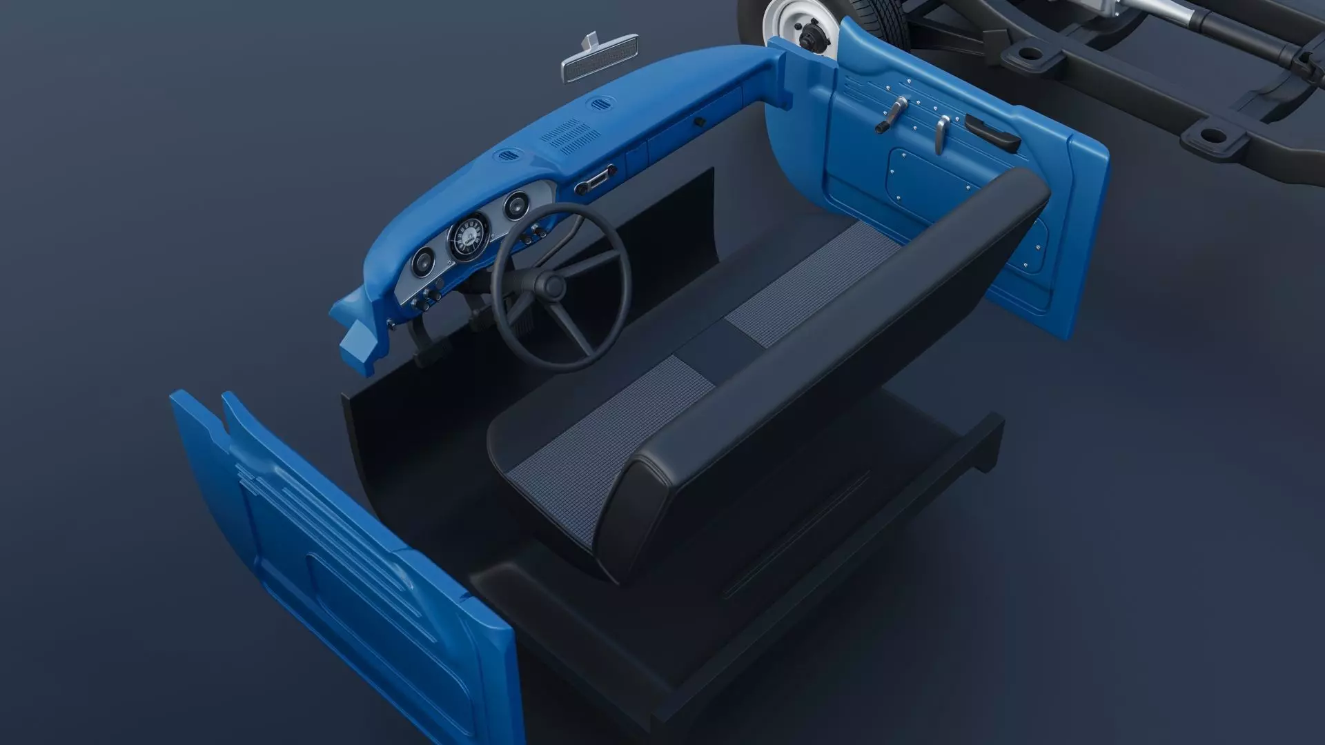 Pickup Truck F100 Long Bed 1966 3D print model_28