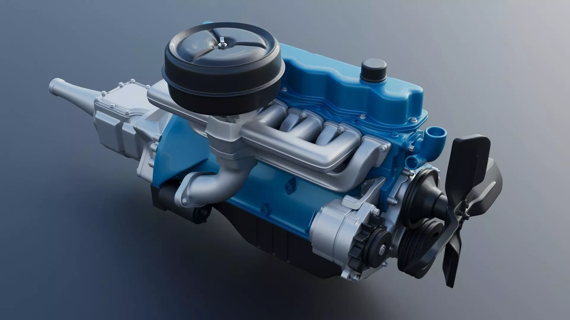 Pickup Truck F100 Long Bed 1966 3D print model_36