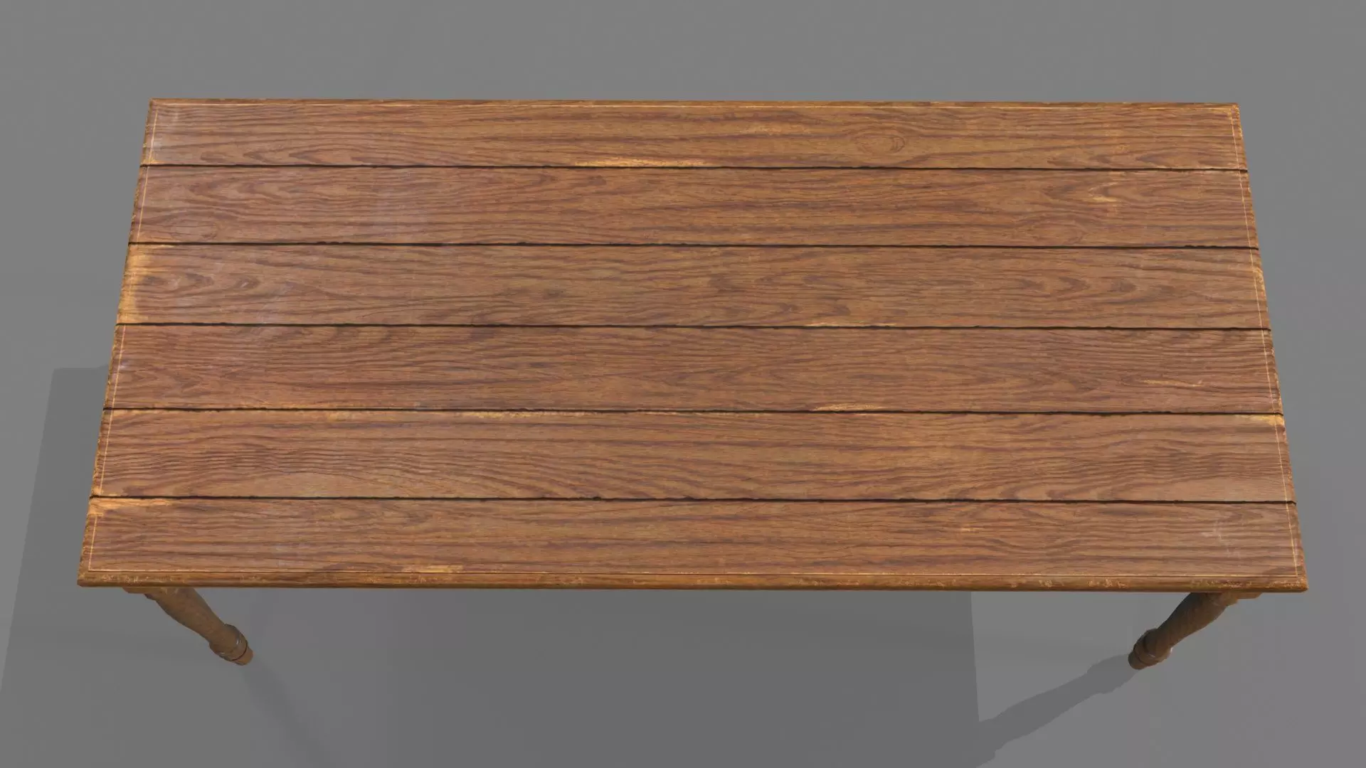 Wooden table Low-poly 3D model_3