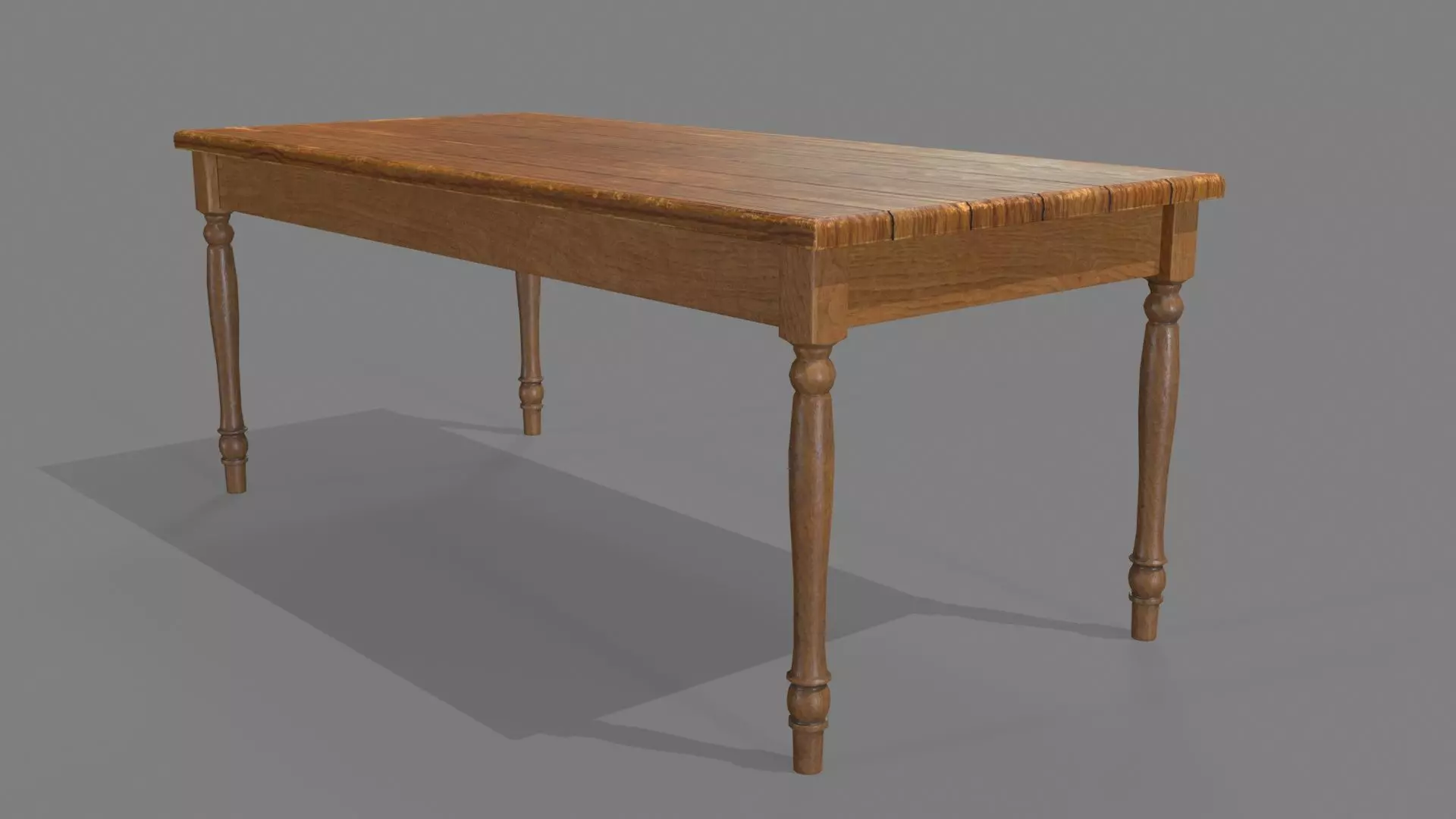 Wooden table Low-poly 3D model_2
