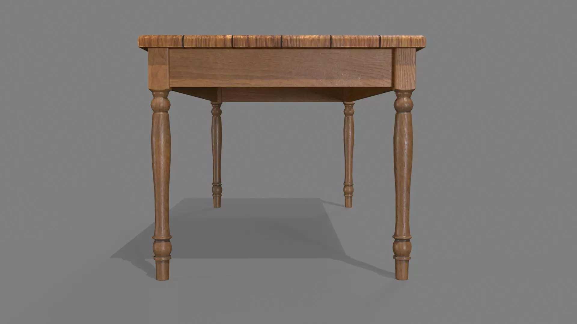 Wooden table Low-poly 3D model_4