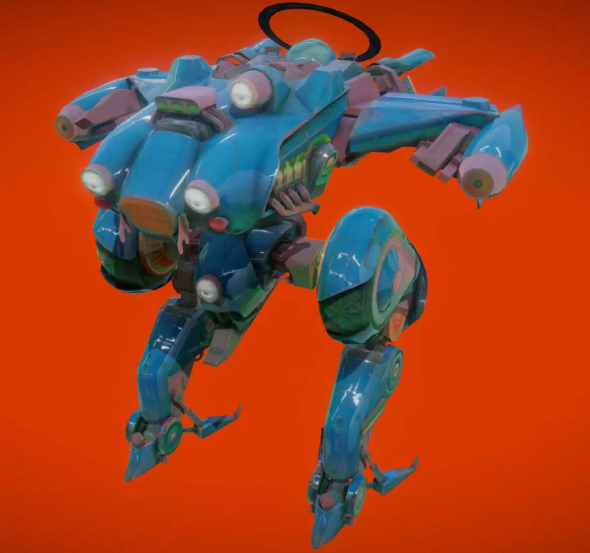 MECHA Robot XR-476 Low-poly 3D model_0