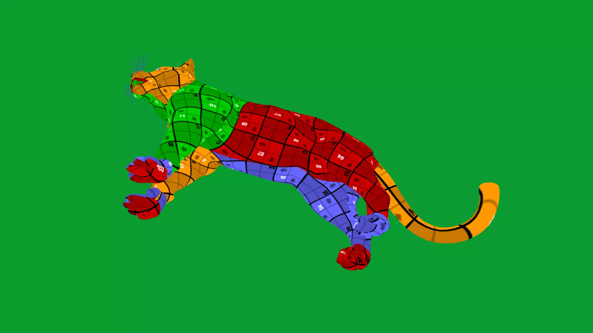 Snow Leopard Low-poly 3D model_41