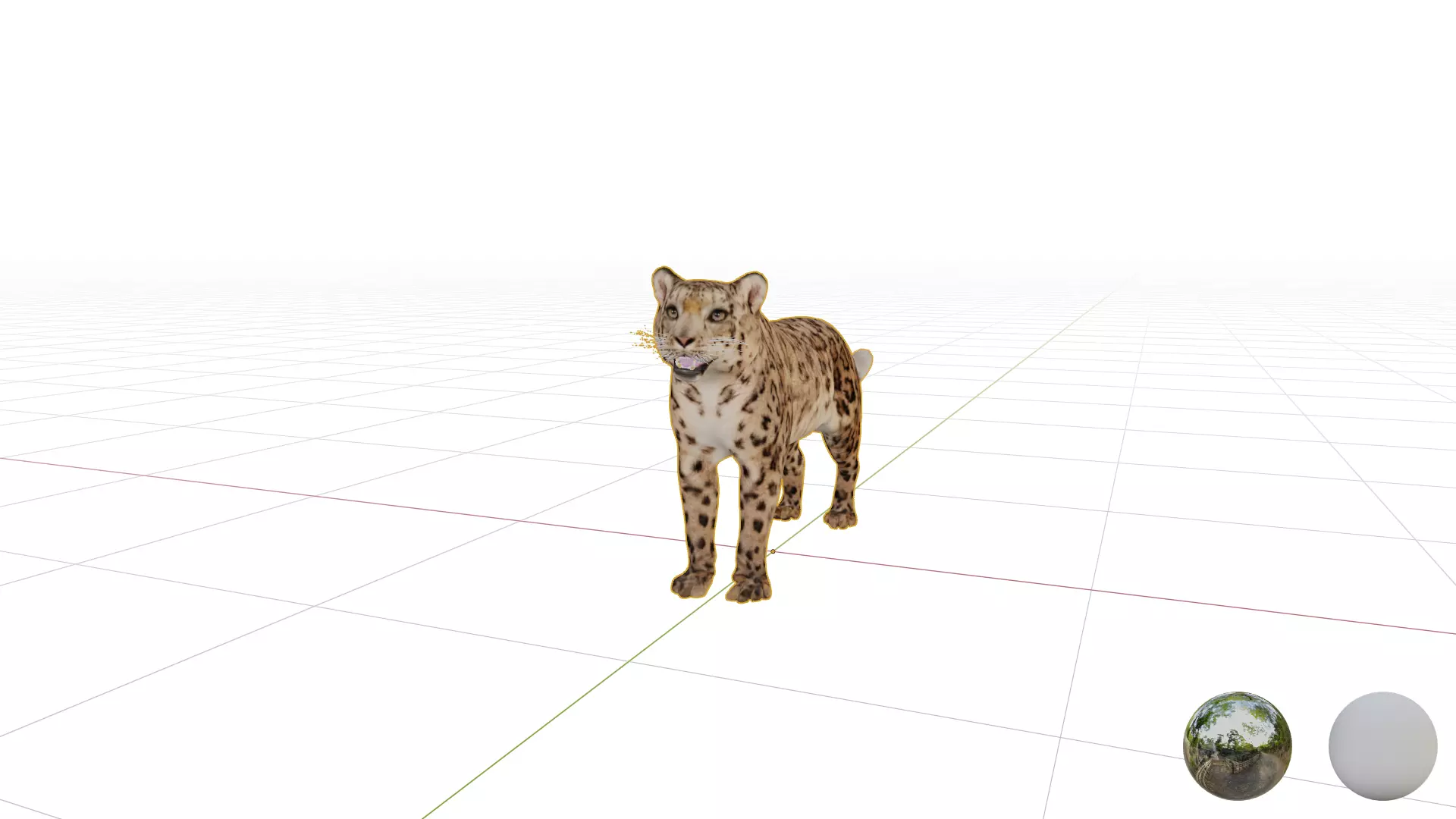 Snow Leopard Low-poly 3D model_14