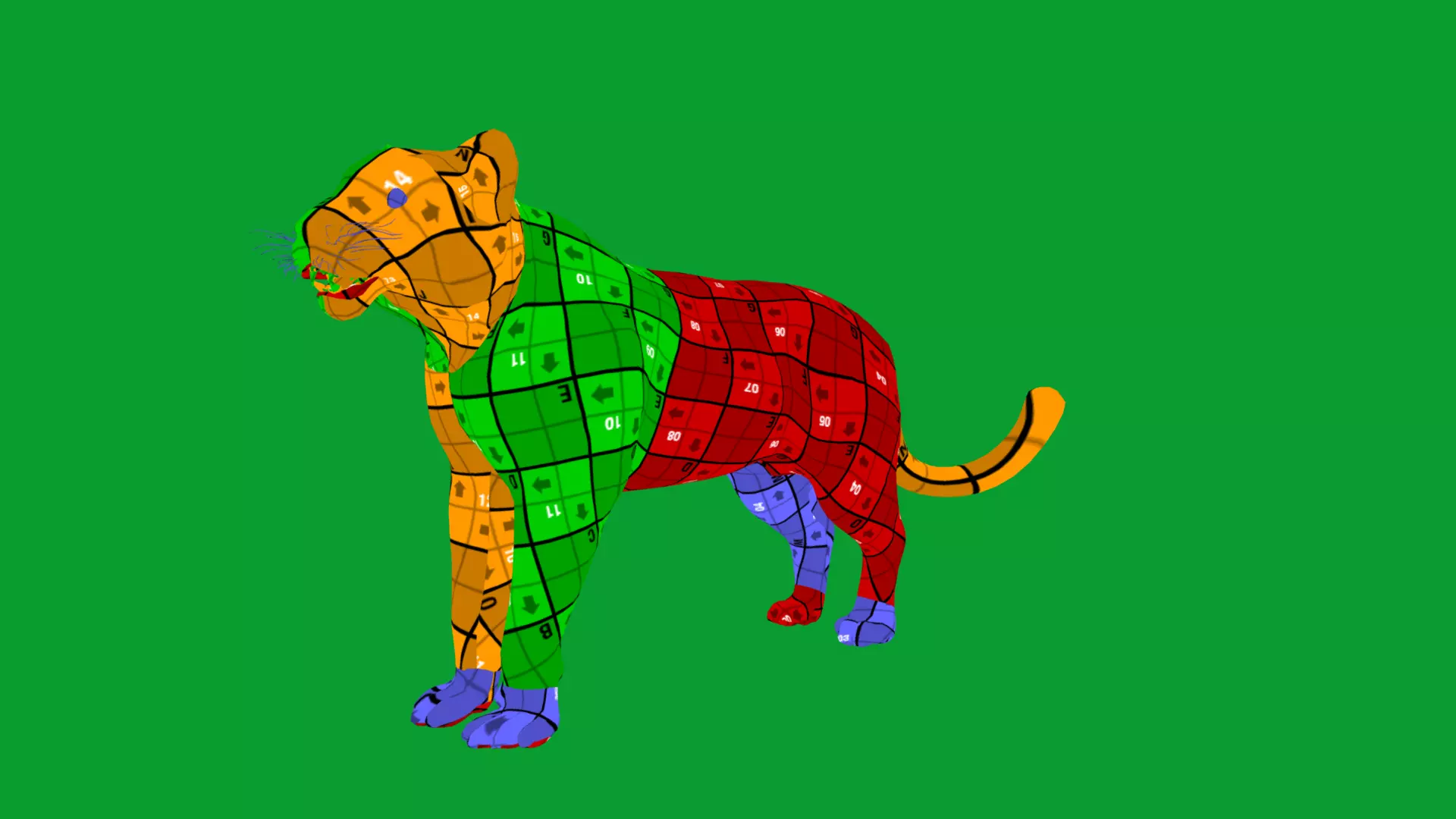 Snow Leopard Low-poly 3D model_25