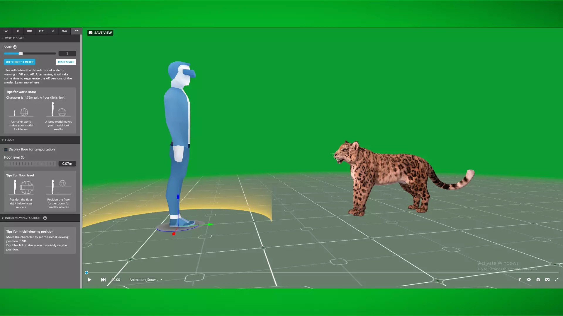 Snow Leopard Low-poly 3D model_5