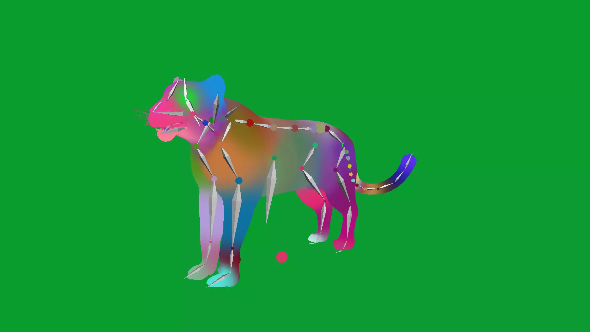 Snow Leopard Low-poly 3D model_28