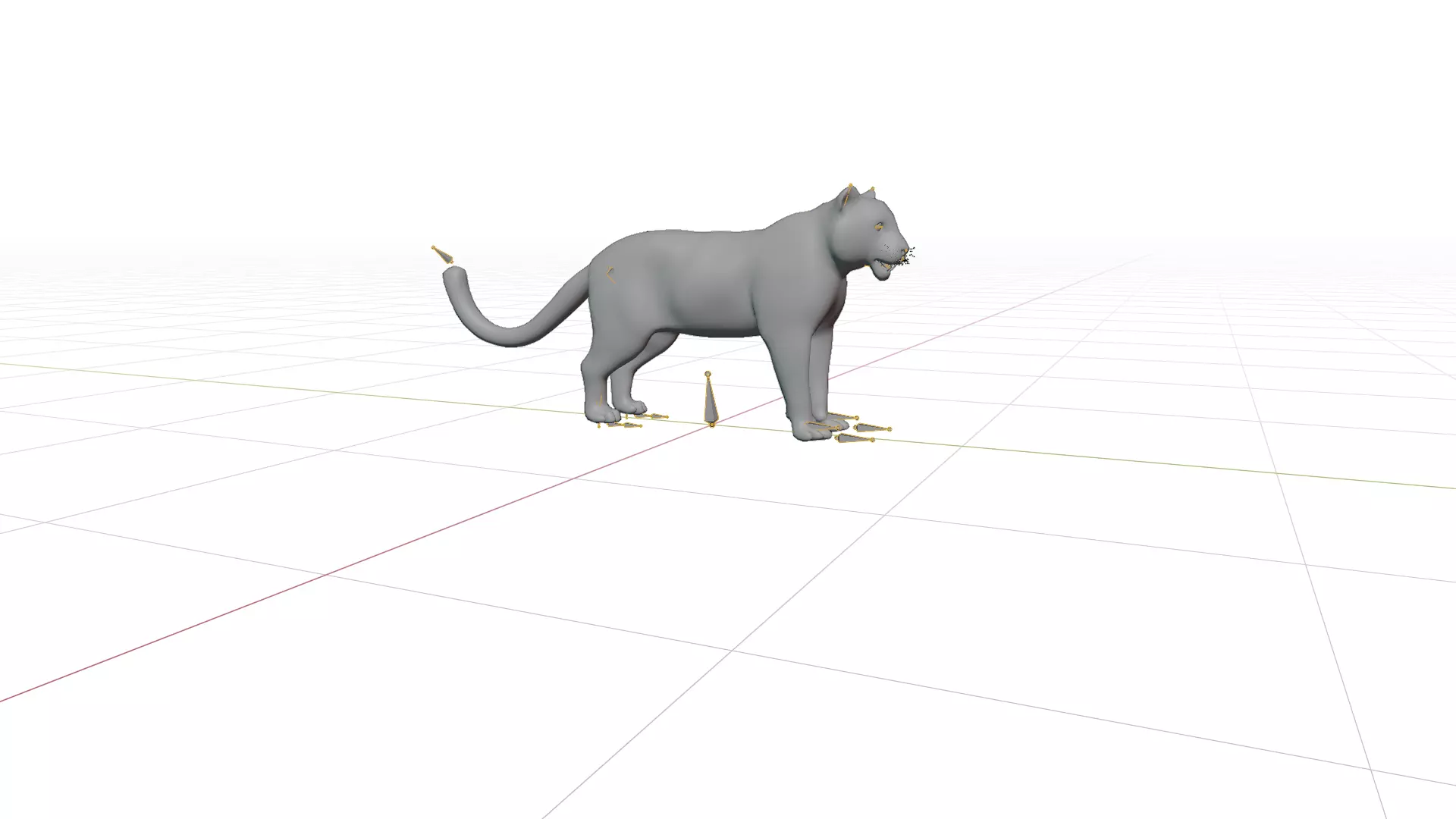 Snow Leopard Low-poly 3D model_17