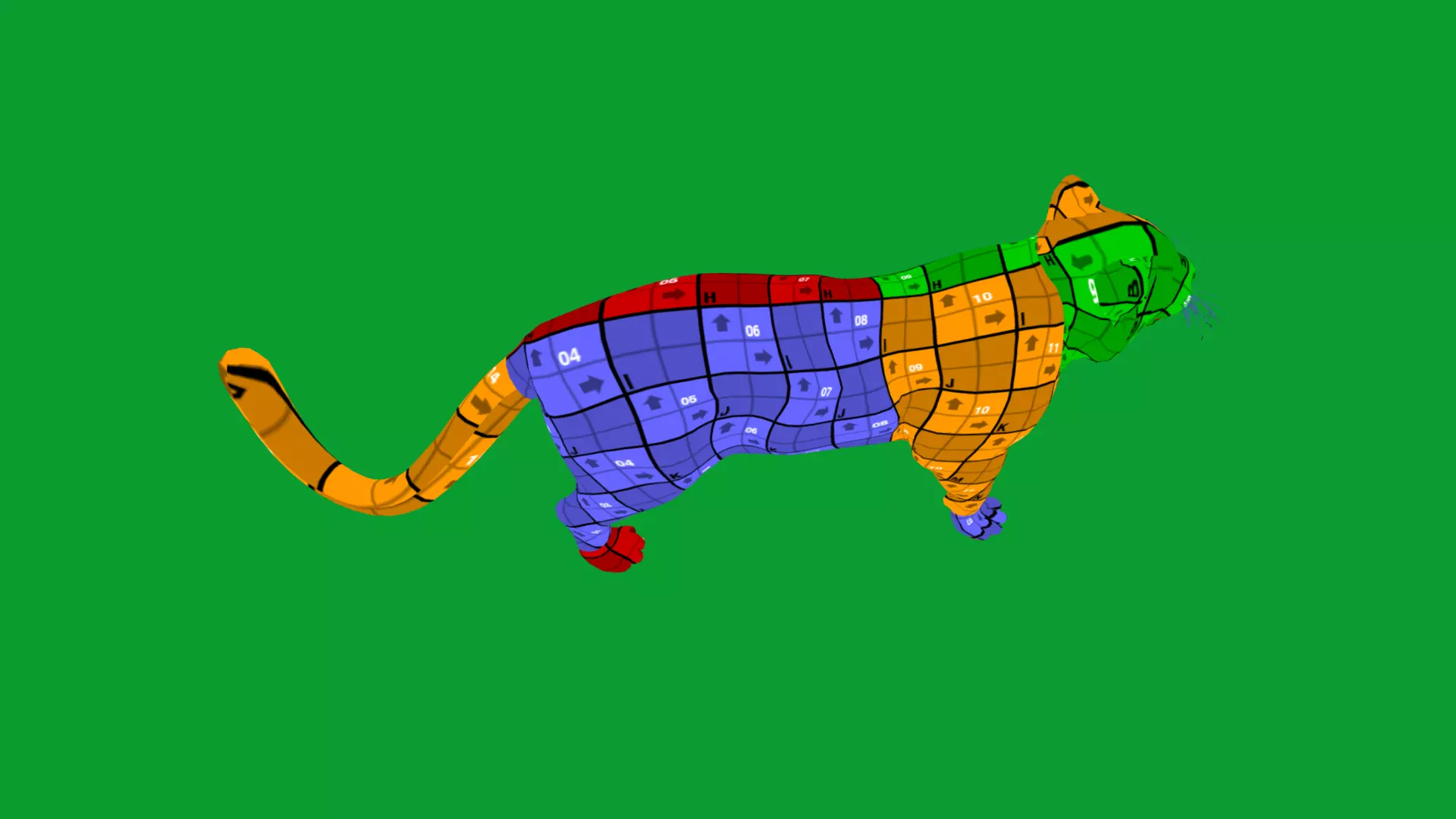 Snow Leopard Low-poly 3D model_30