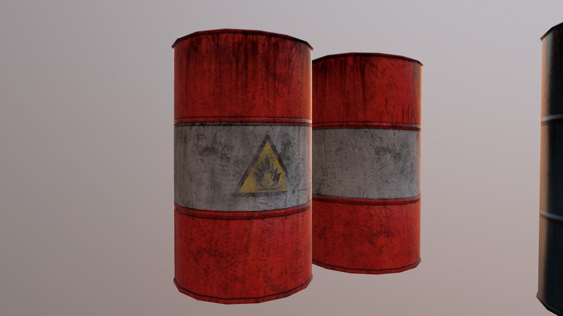 Barrels and treys kit  Low-poly 3D model_5