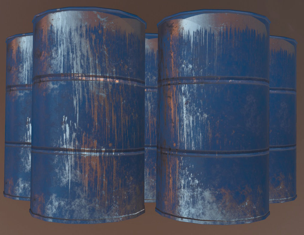 Barrels and treys kit  Low-poly 3D model_7