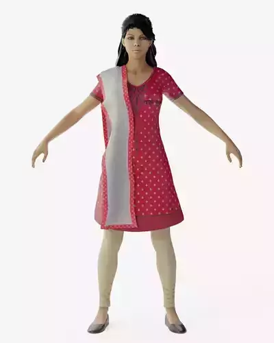 Female Character in Salwar Kameez - Realistic Desi Girl