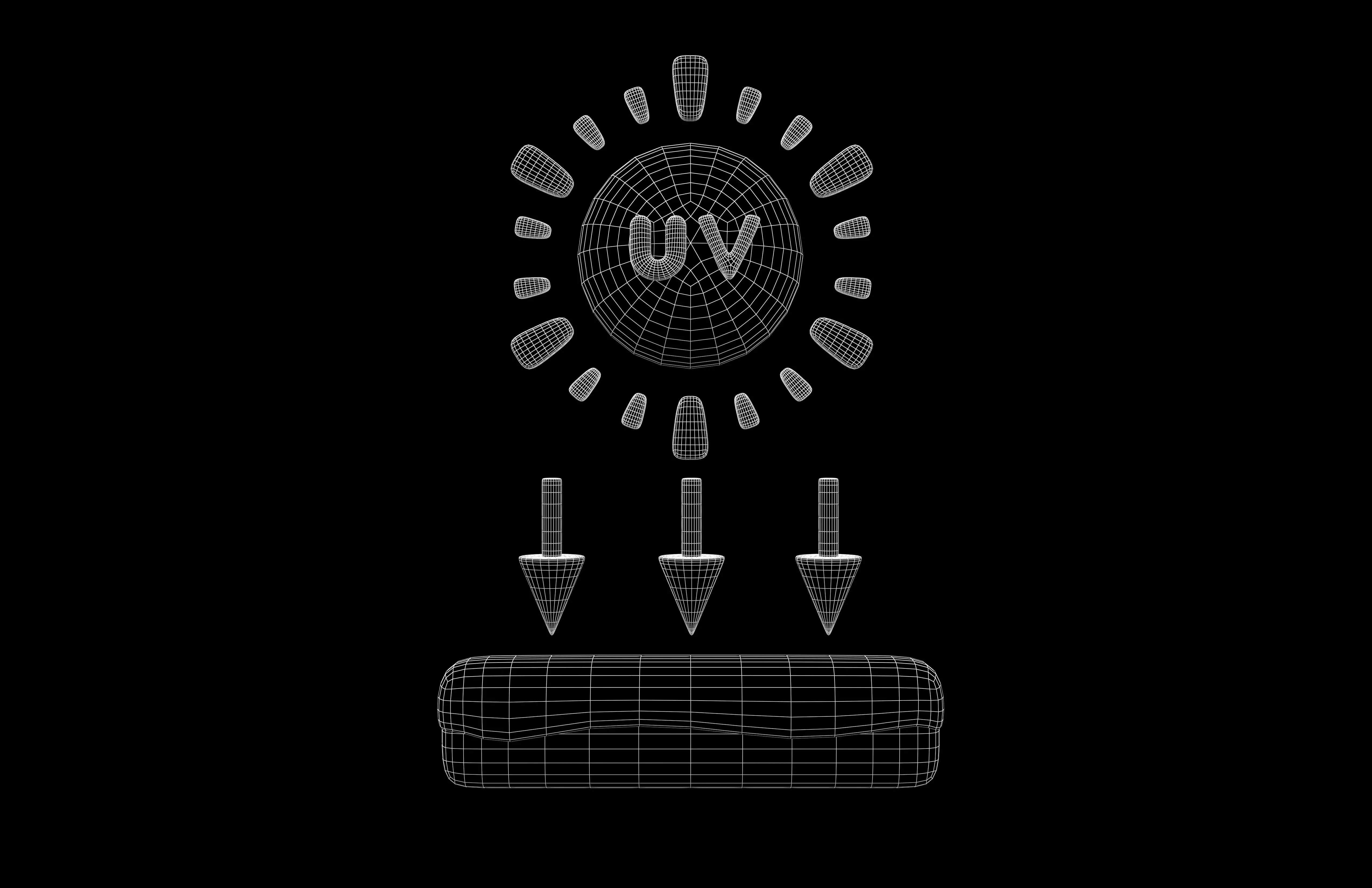 UV Radiation Icon v1 003 Low-poly 3D model_5