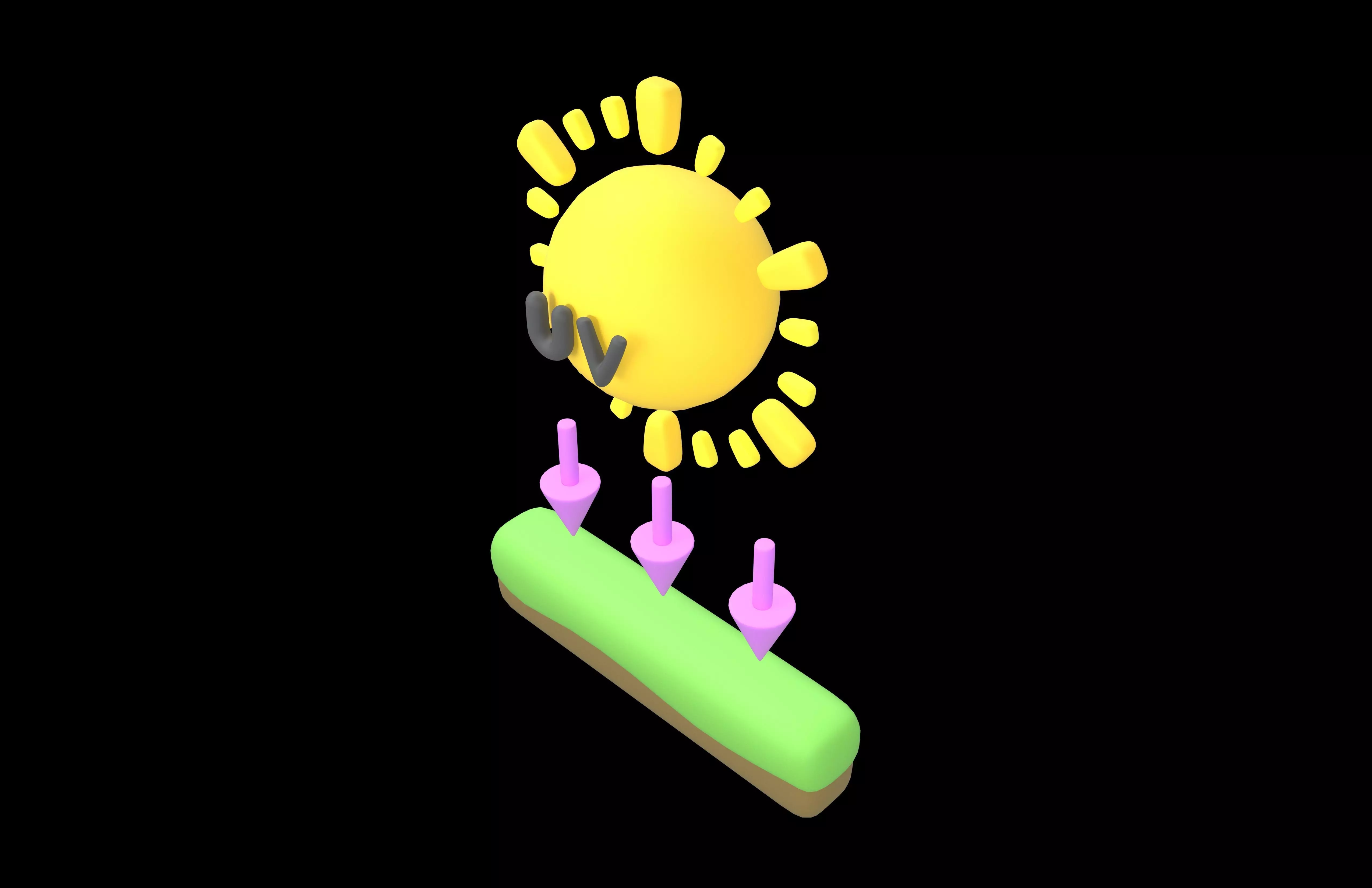UV Radiation Icon v1 003 Low-poly 3D model_2