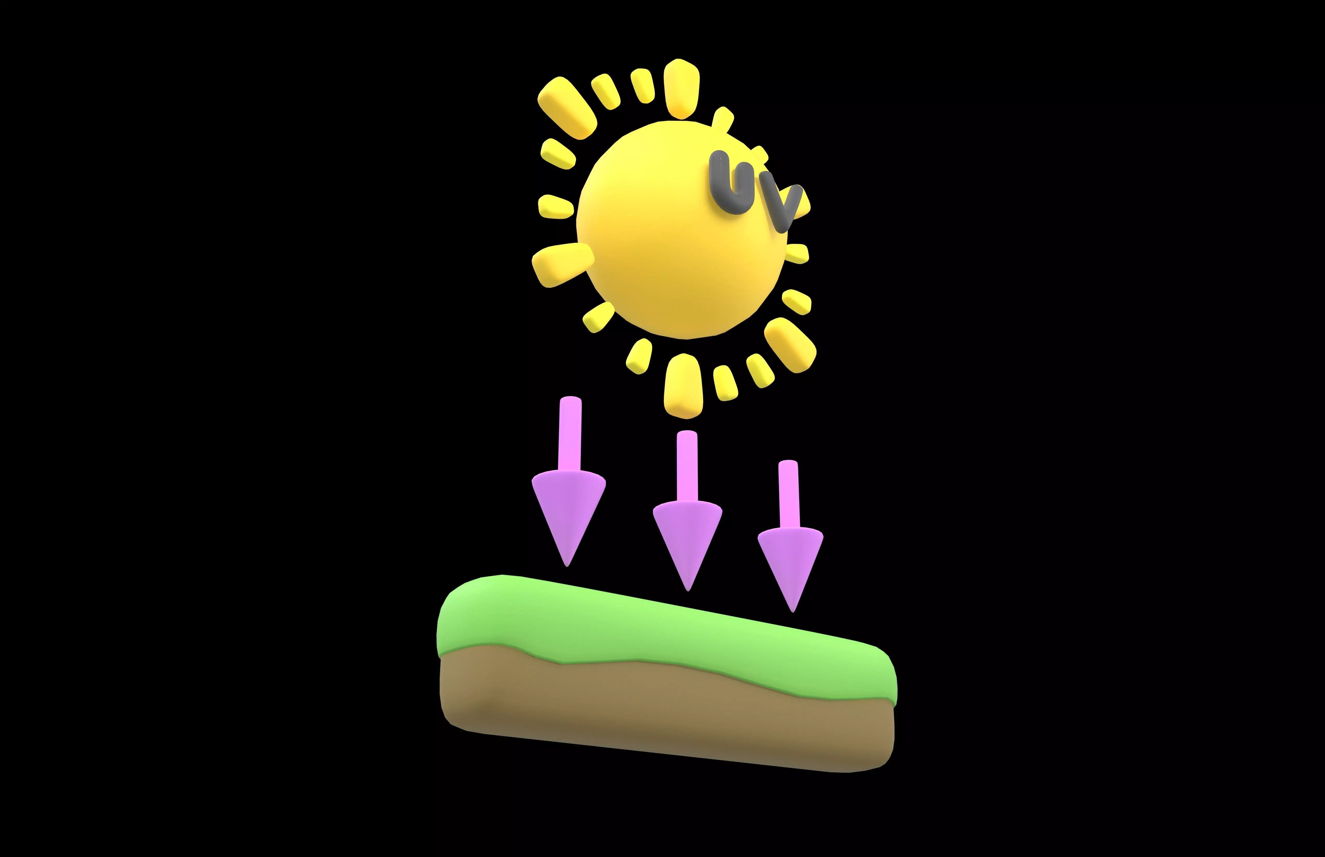 UV Radiation Icon v1 003 Low-poly 3D model_3