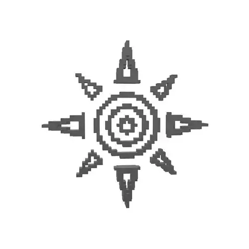 Voxel Sun Symbol v1 001 Low-poly 3D model