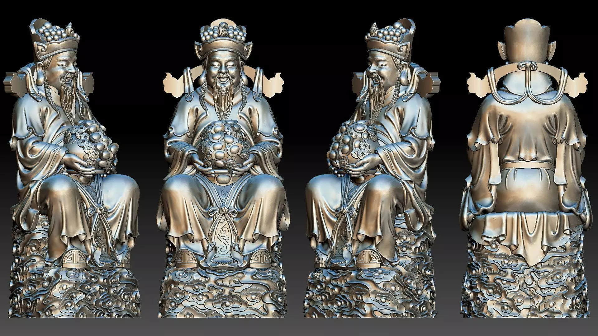 god of wealth 3D print model