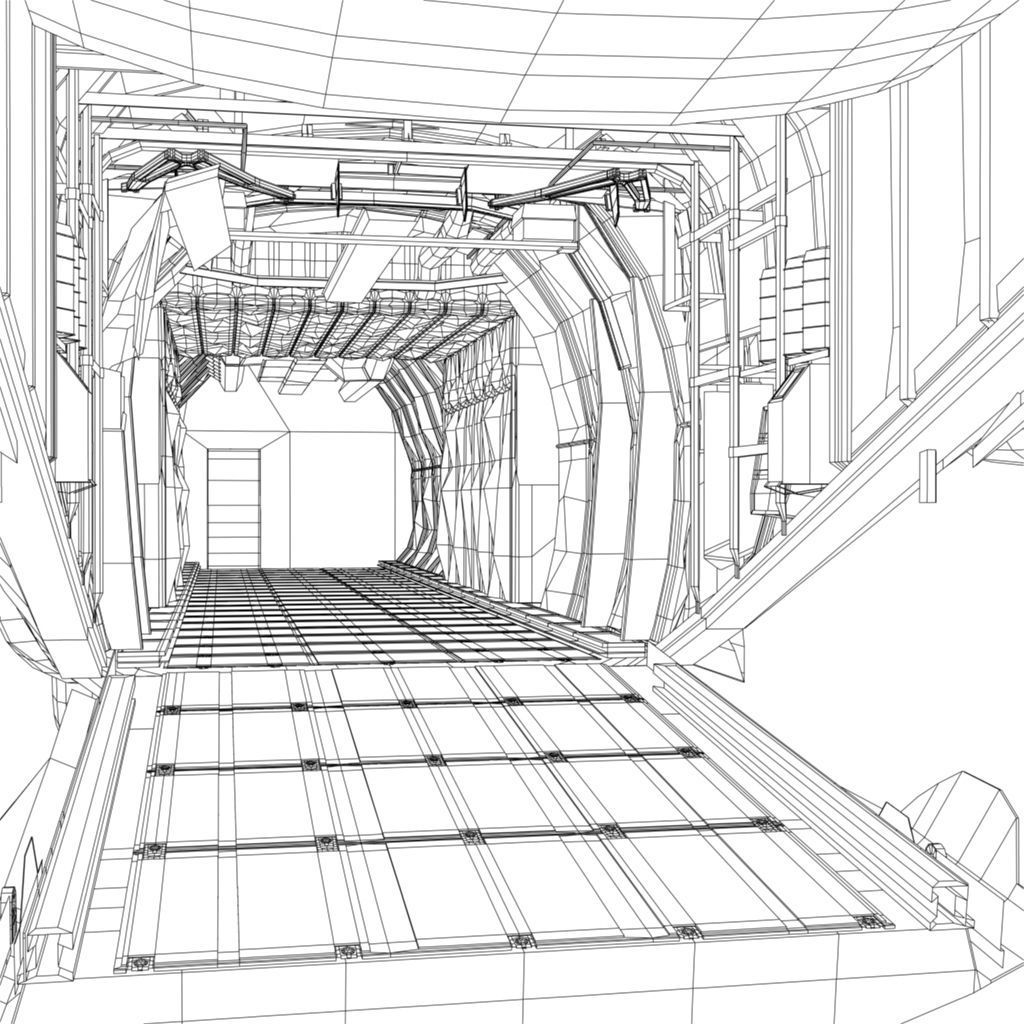 Military C-130 Cargo Transport Plane Low-poly 3D model_15