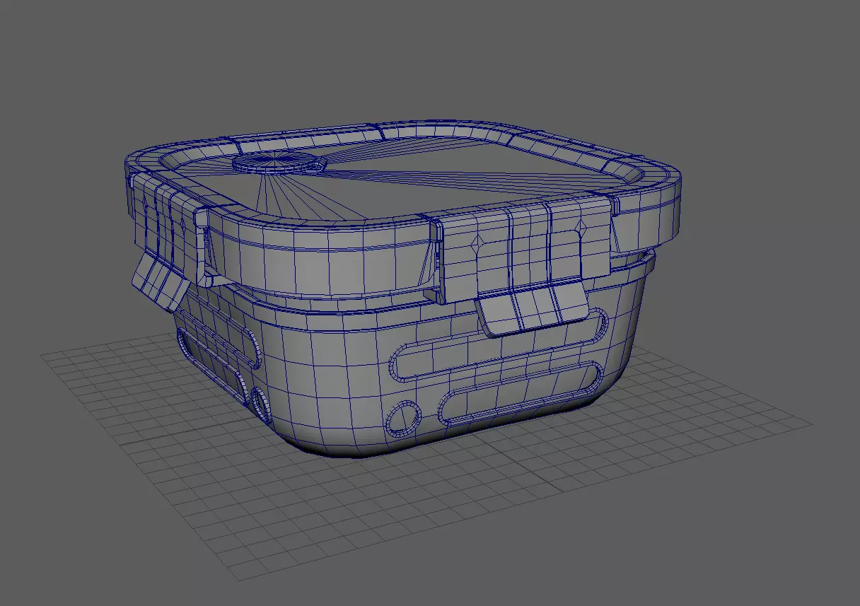 Lunch box small Low-poly 3D model_4