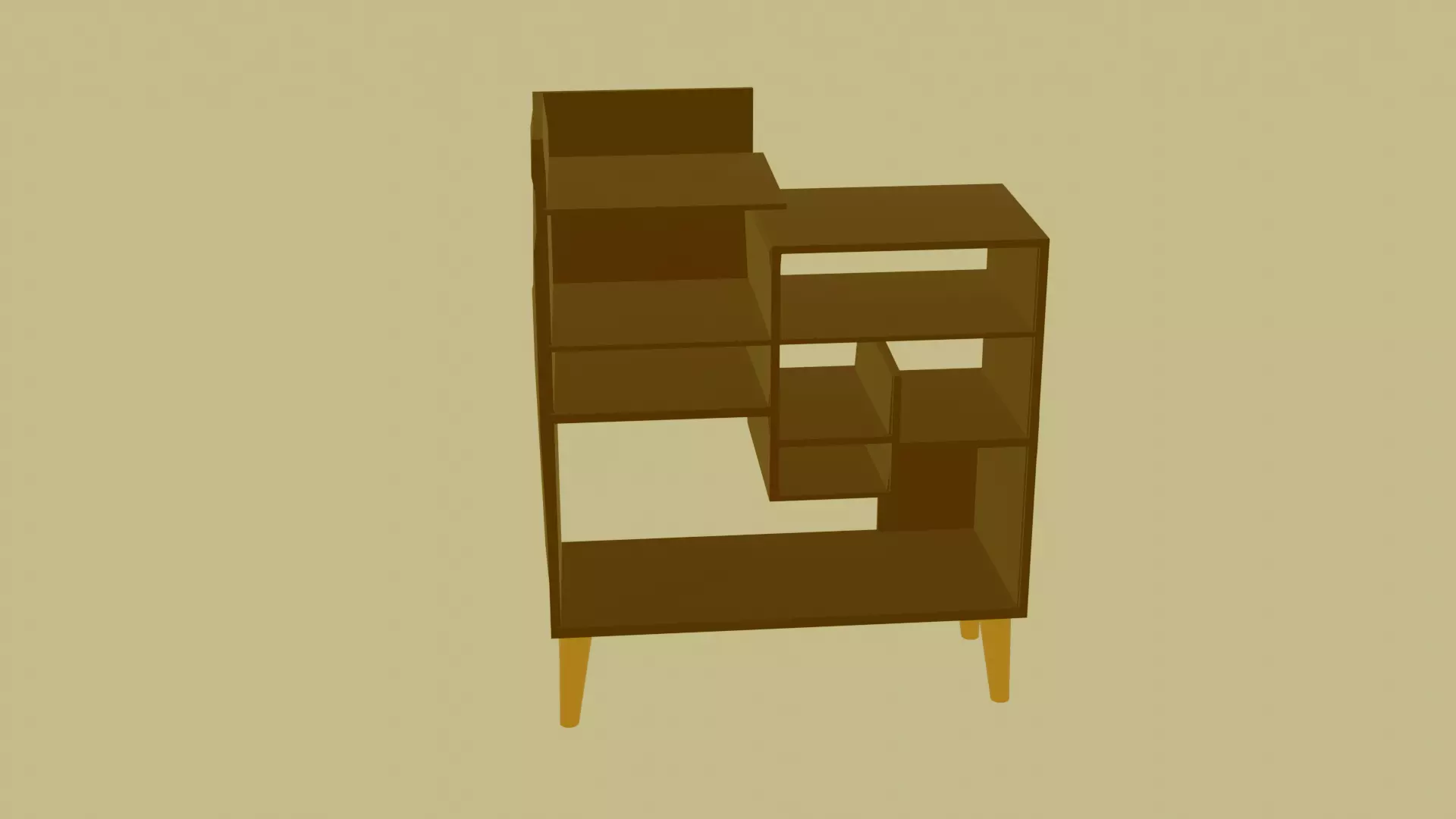 modern   open shelf side table Low-poly 3D model_1