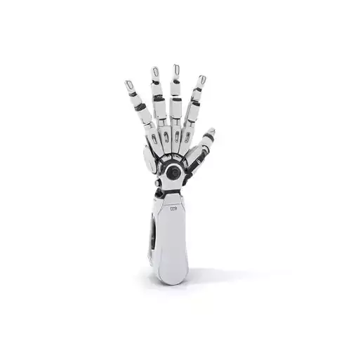 Futuristic Robotic Hand Model Pack with Articulated Joints Low-poly 3D model