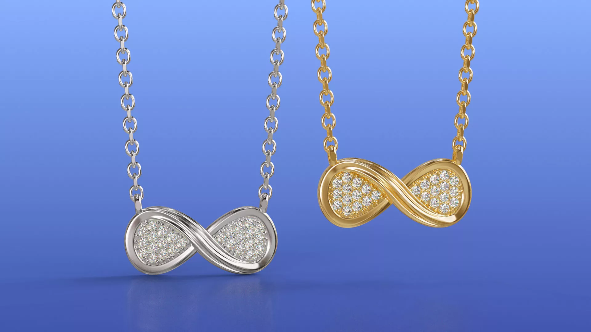 Classic Infinity Pave Diamond Necklace Timeless Symbol 3D print model