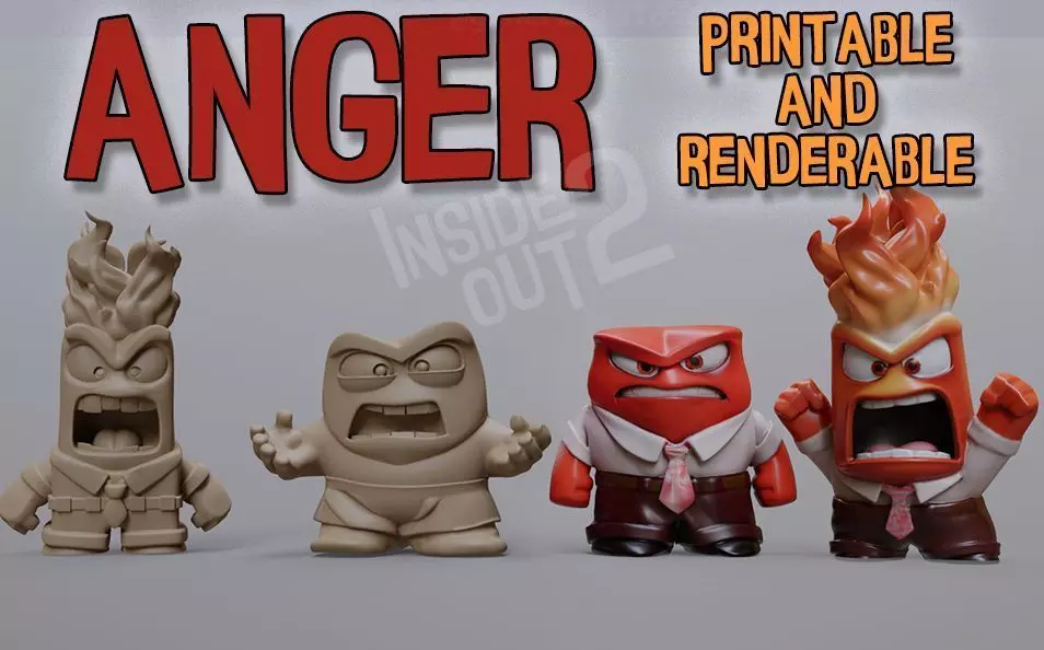 Anger from Inside Out Printable and Renderable 3D print model