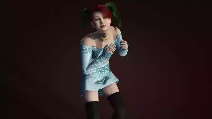 Stylish 3D Girl Character Model High Quality Design Showcase