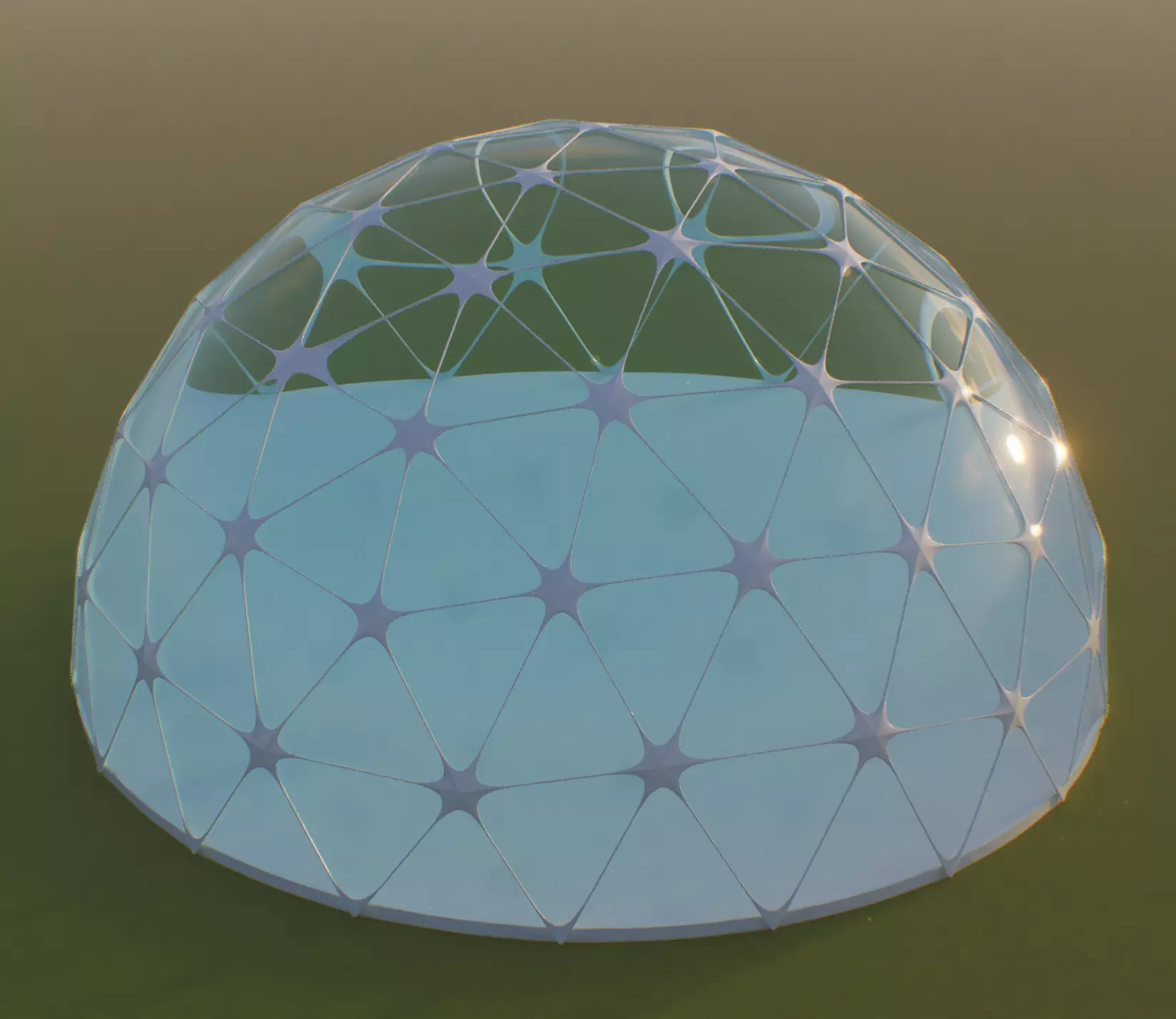 Geodesic Dome Structure Realistic 3D Model for CGI Archviz 3D model_2
