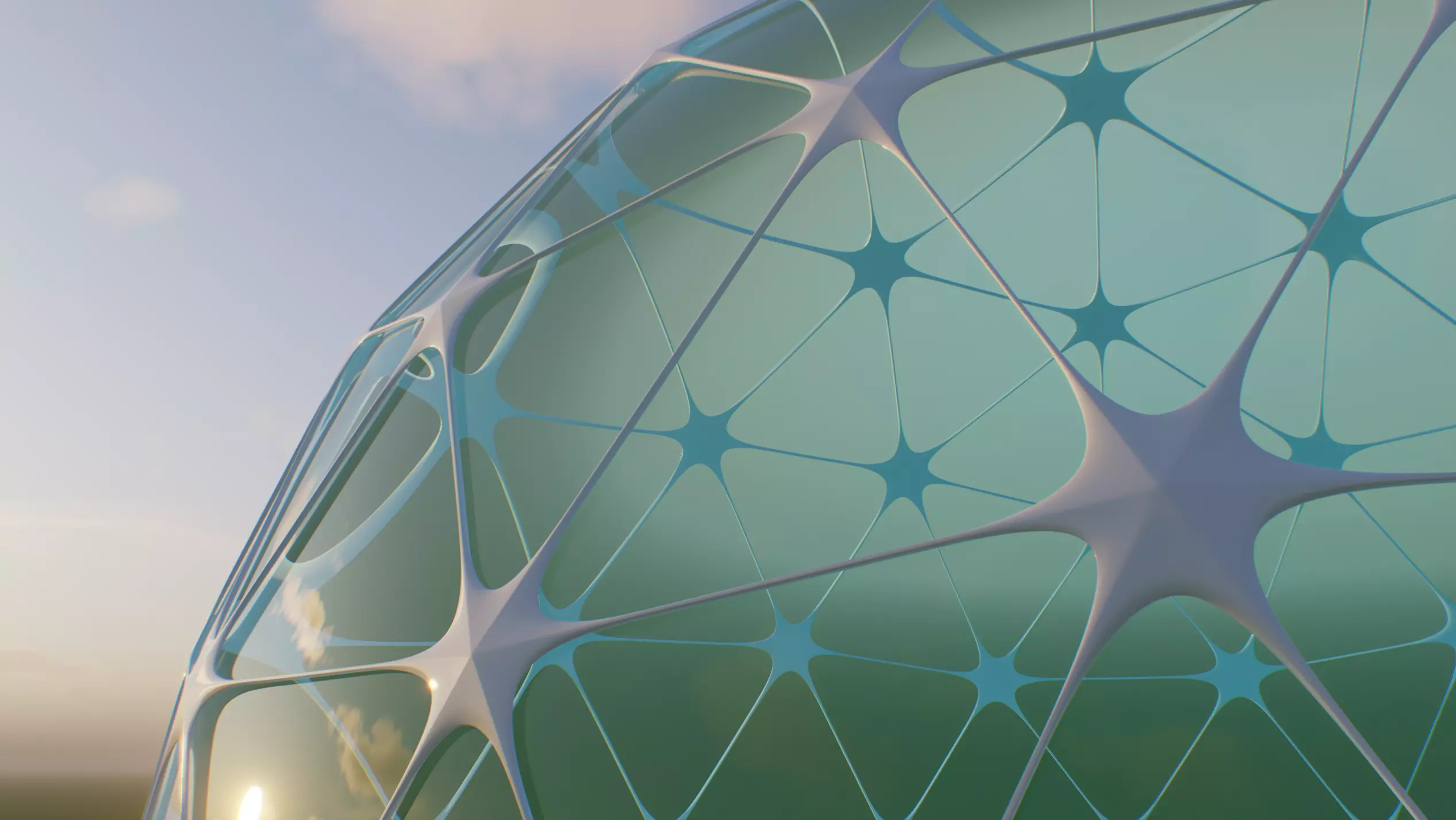 Geodesic Dome Structure Realistic 3D Model for CGI Archviz 3D model_0