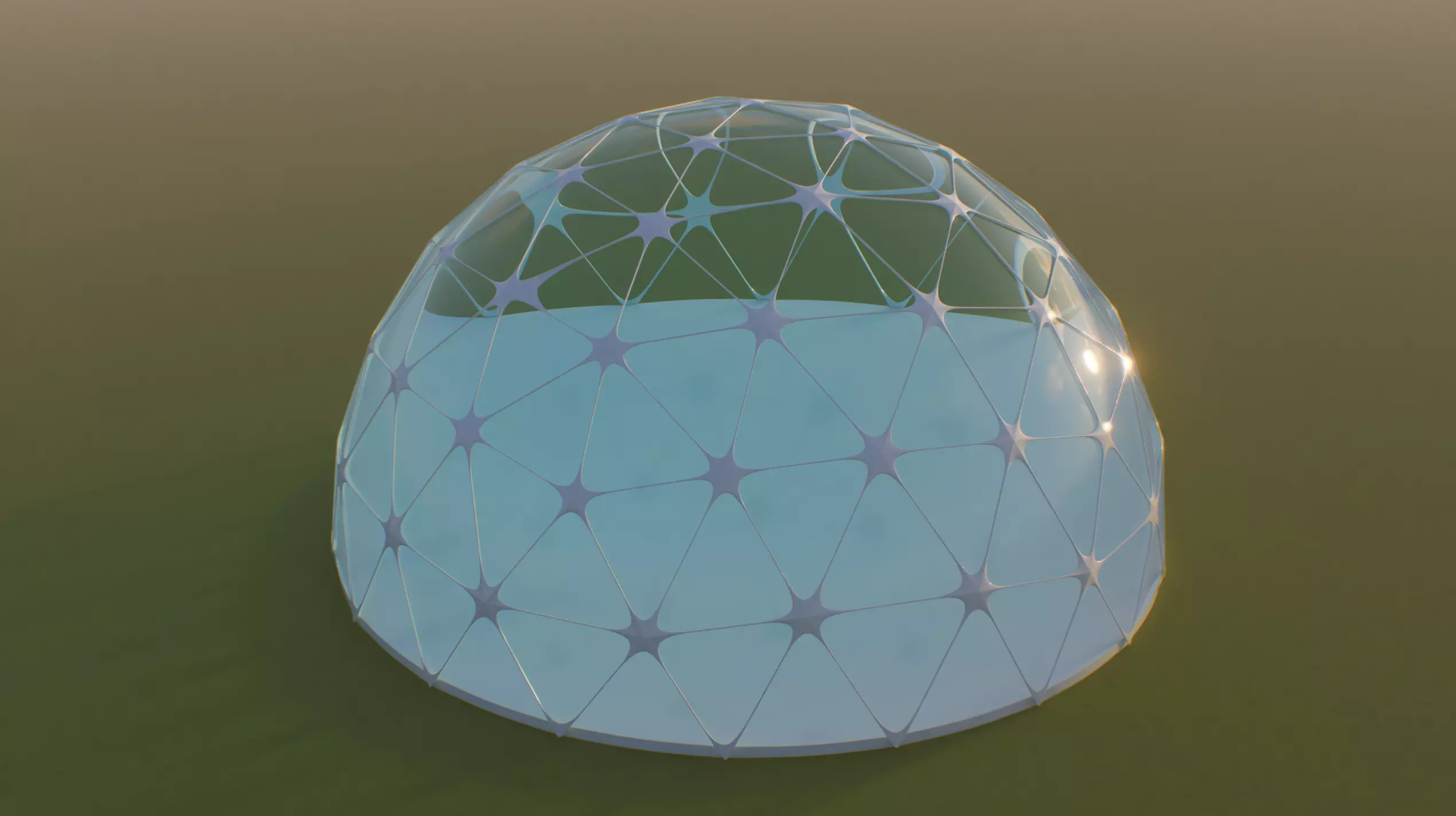 Geodesic Dome Structure Realistic 3D Model for CGI Archviz 3D model_4