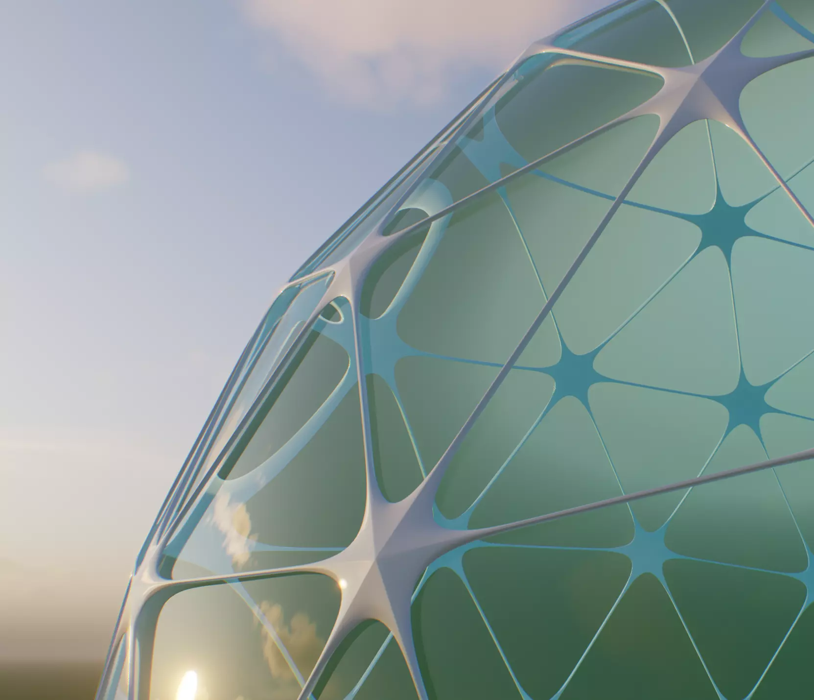 Geodesic Dome Structure Realistic 3D Model for CGI Archviz 3D model_1